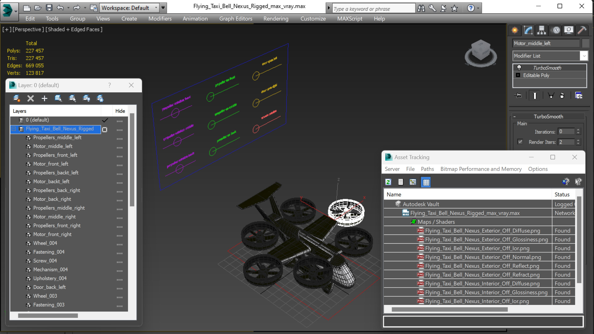 3D Flying Taxi Bell Nexus Rigged for Cinema 4D model