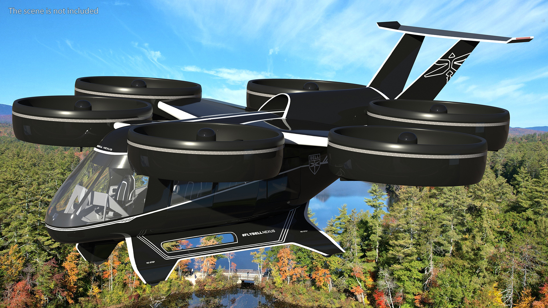 3D Flying Taxi Bell Nexus Rigged for Cinema 4D model