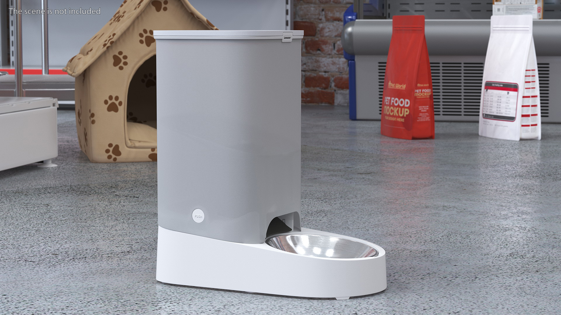 Smart WiFi Pet Feeder White 3D