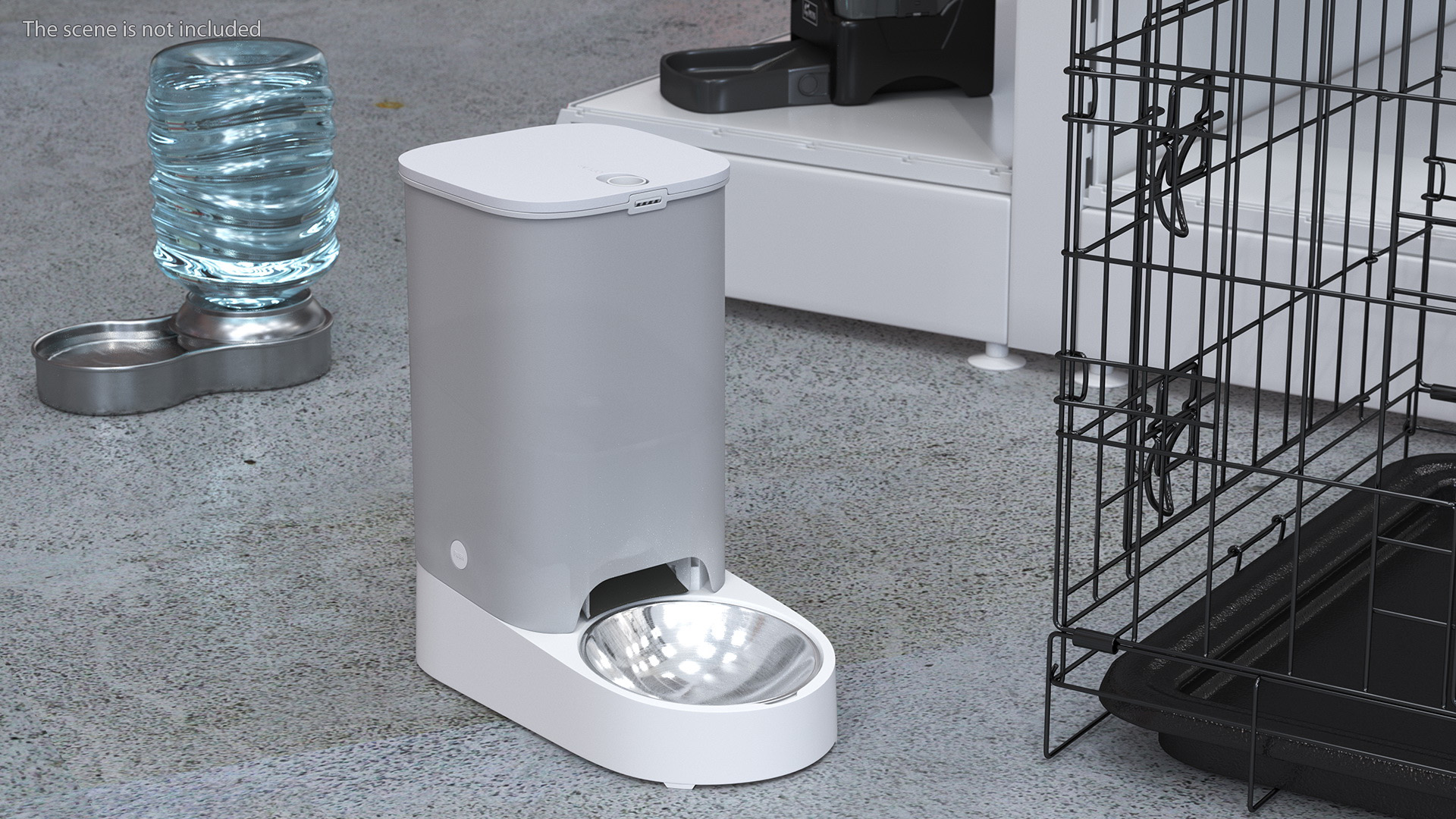 Smart WiFi Pet Feeder White 3D