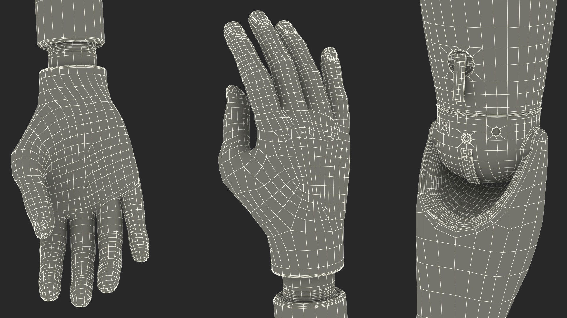 3D model Detailed Prosthetic Arm Rigged