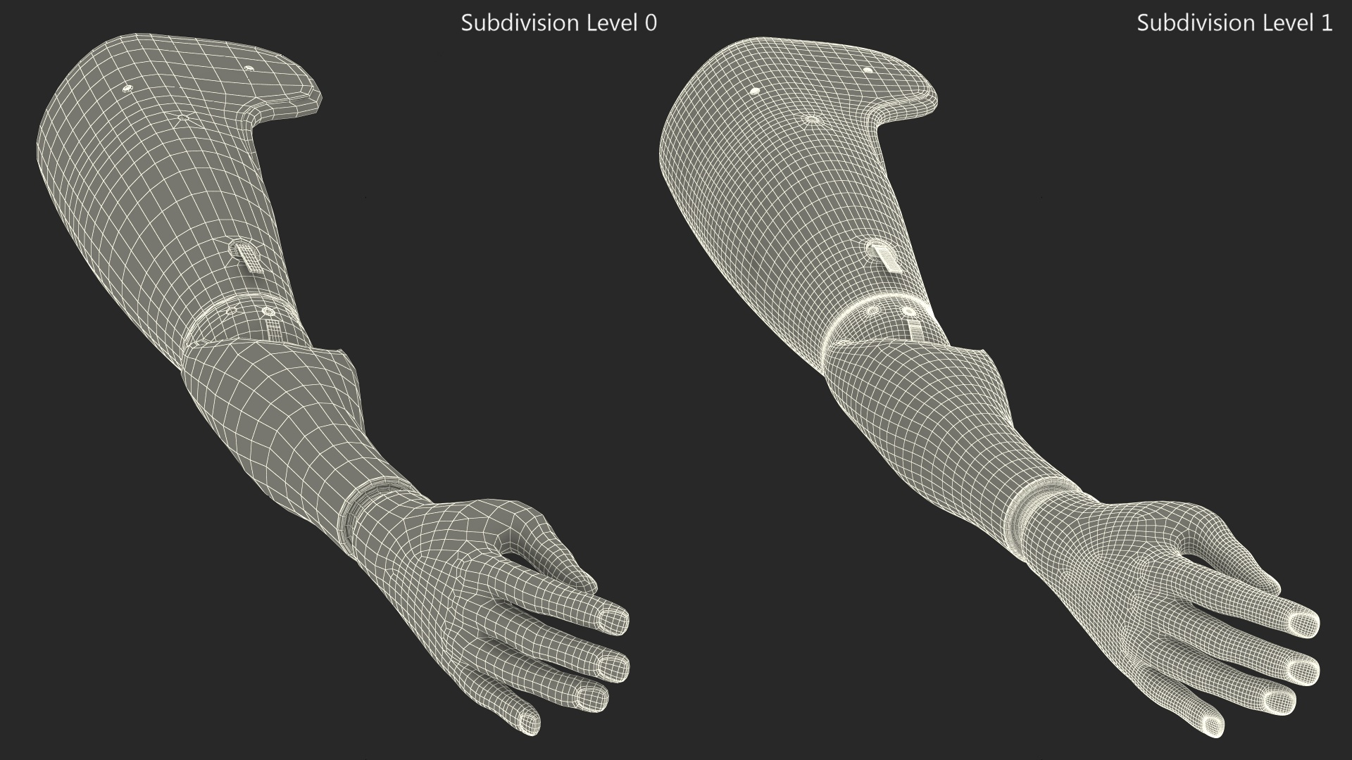 3D model Detailed Prosthetic Arm Rigged