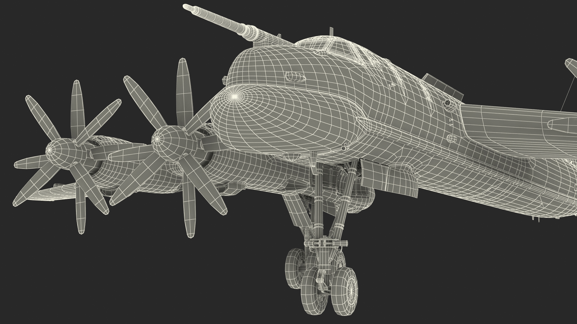 3D Strategic Missile Carrier Tu-95MC Bear Simple Interior Rigged