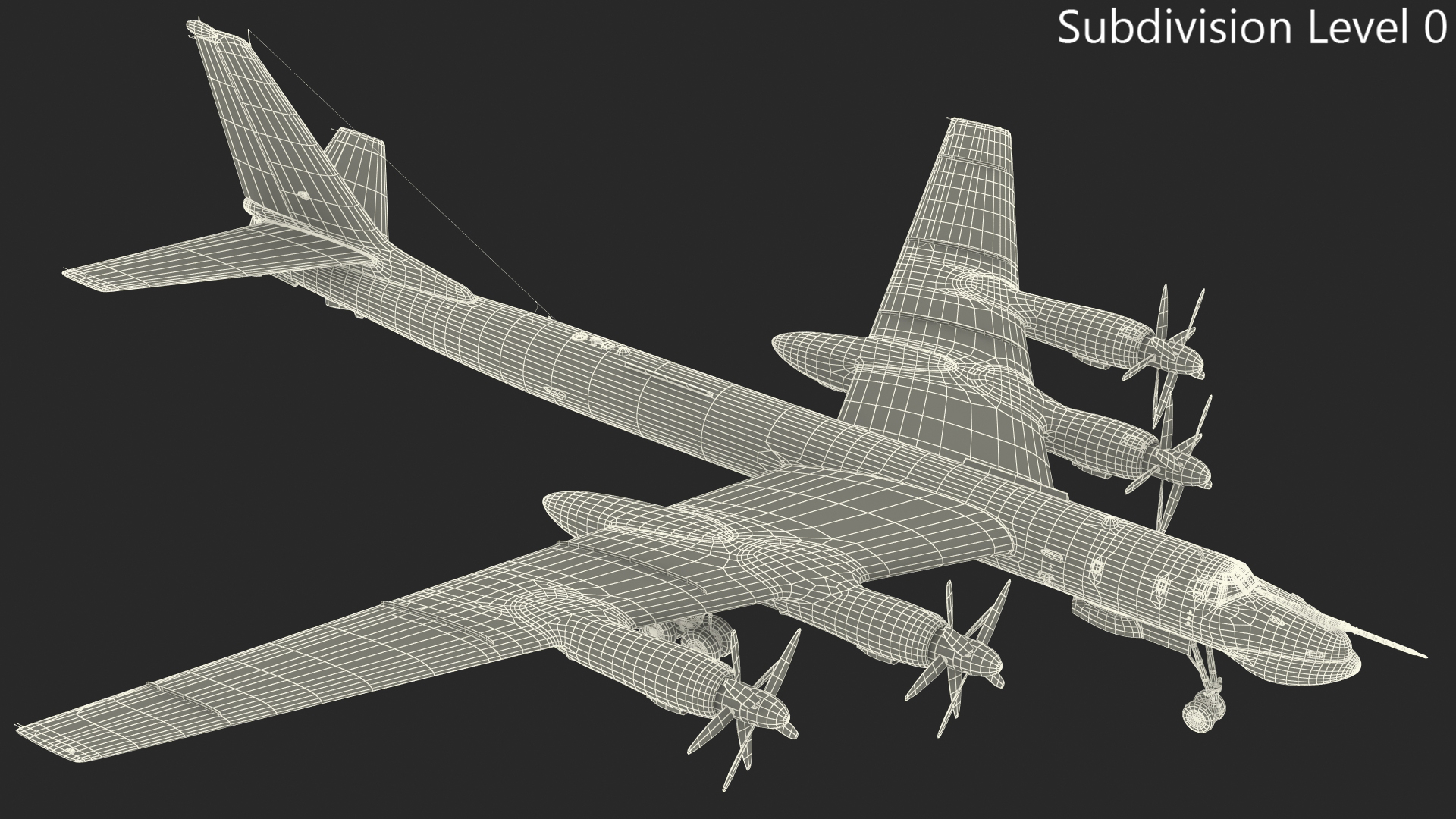 3D Strategic Missile Carrier Tu-95MC Bear Simple Interior Rigged