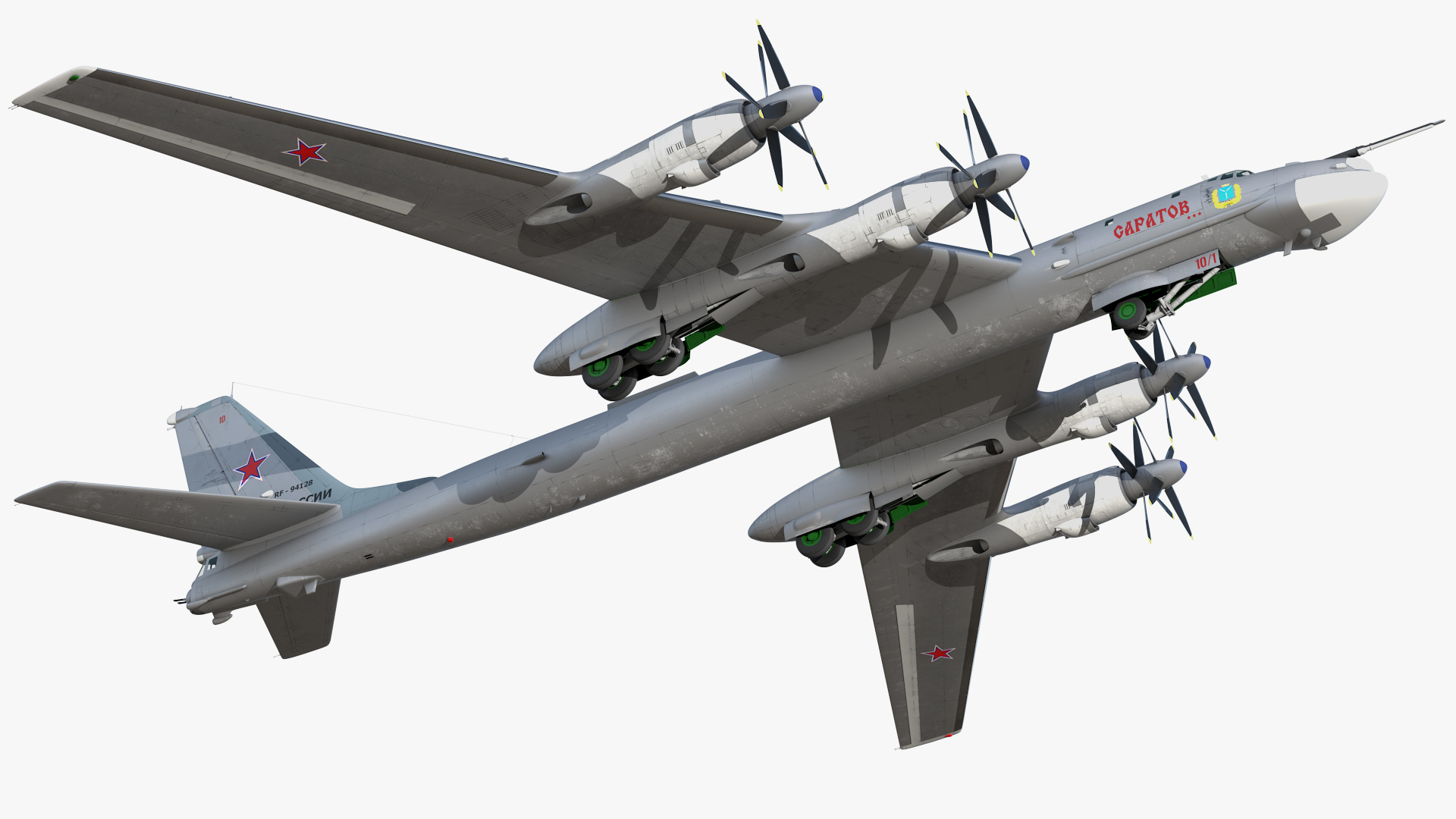 3D Strategic Missile Carrier Tu-95MC Bear Simple Interior Rigged