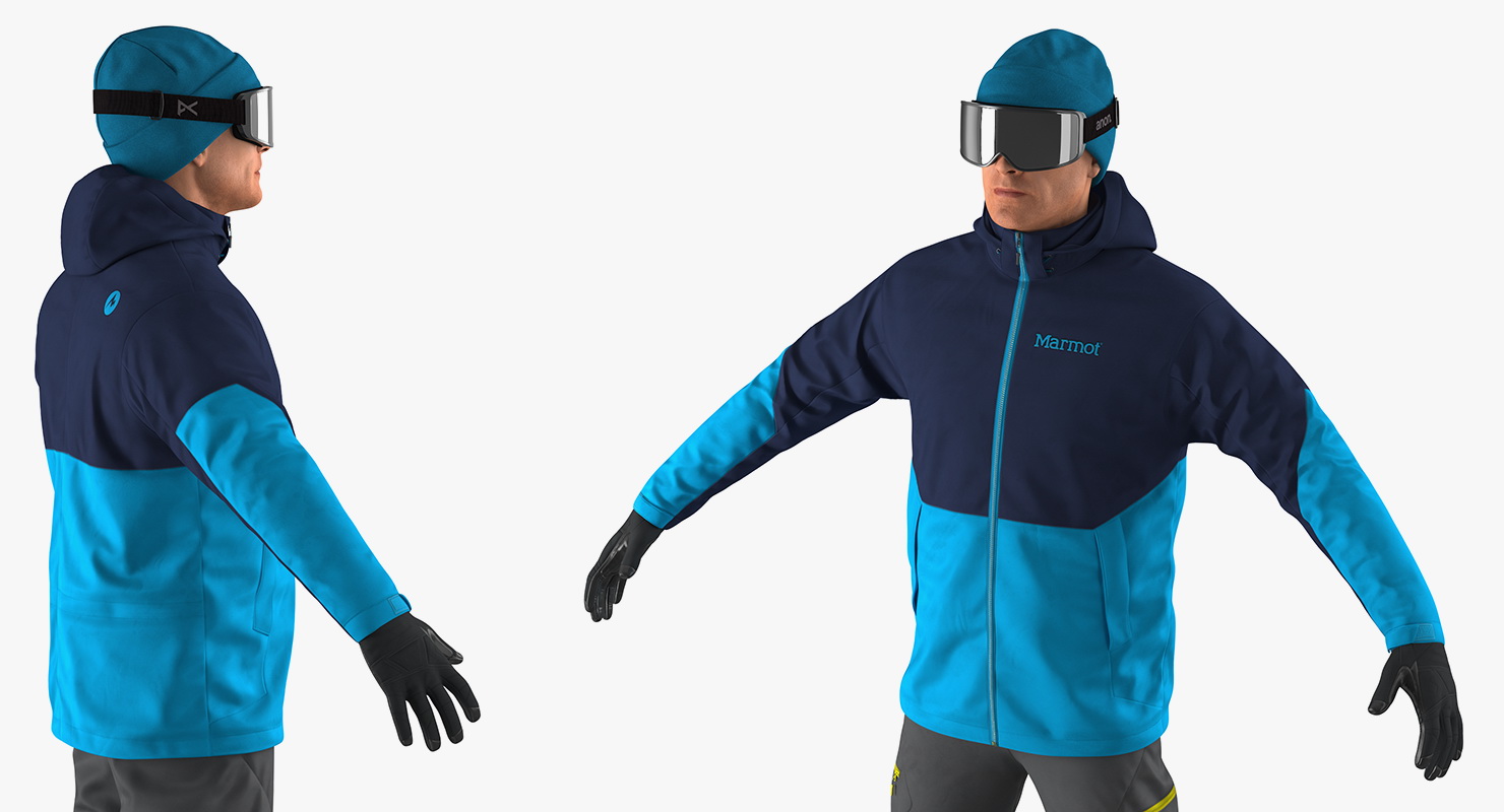 3D model Snowboard Man Rigged