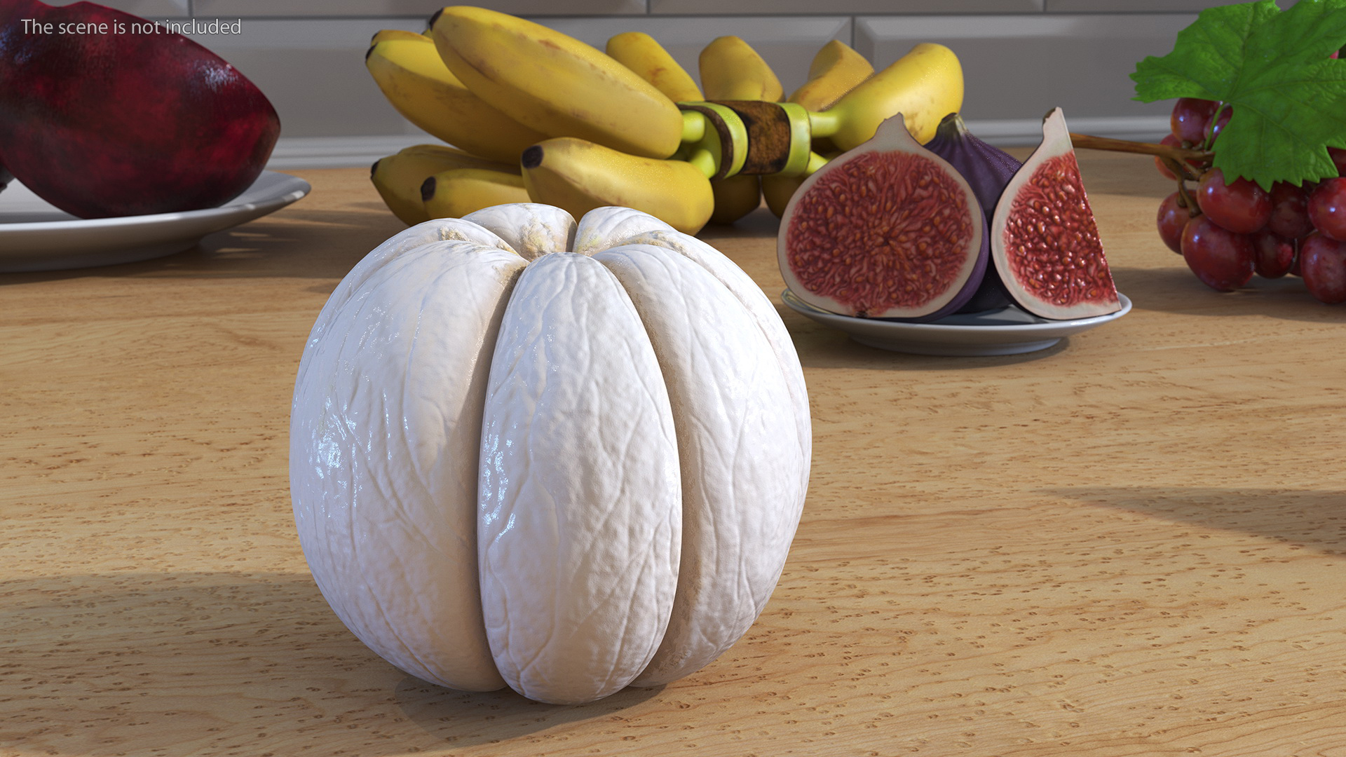 3D Peeled Mangosteen Fruit model