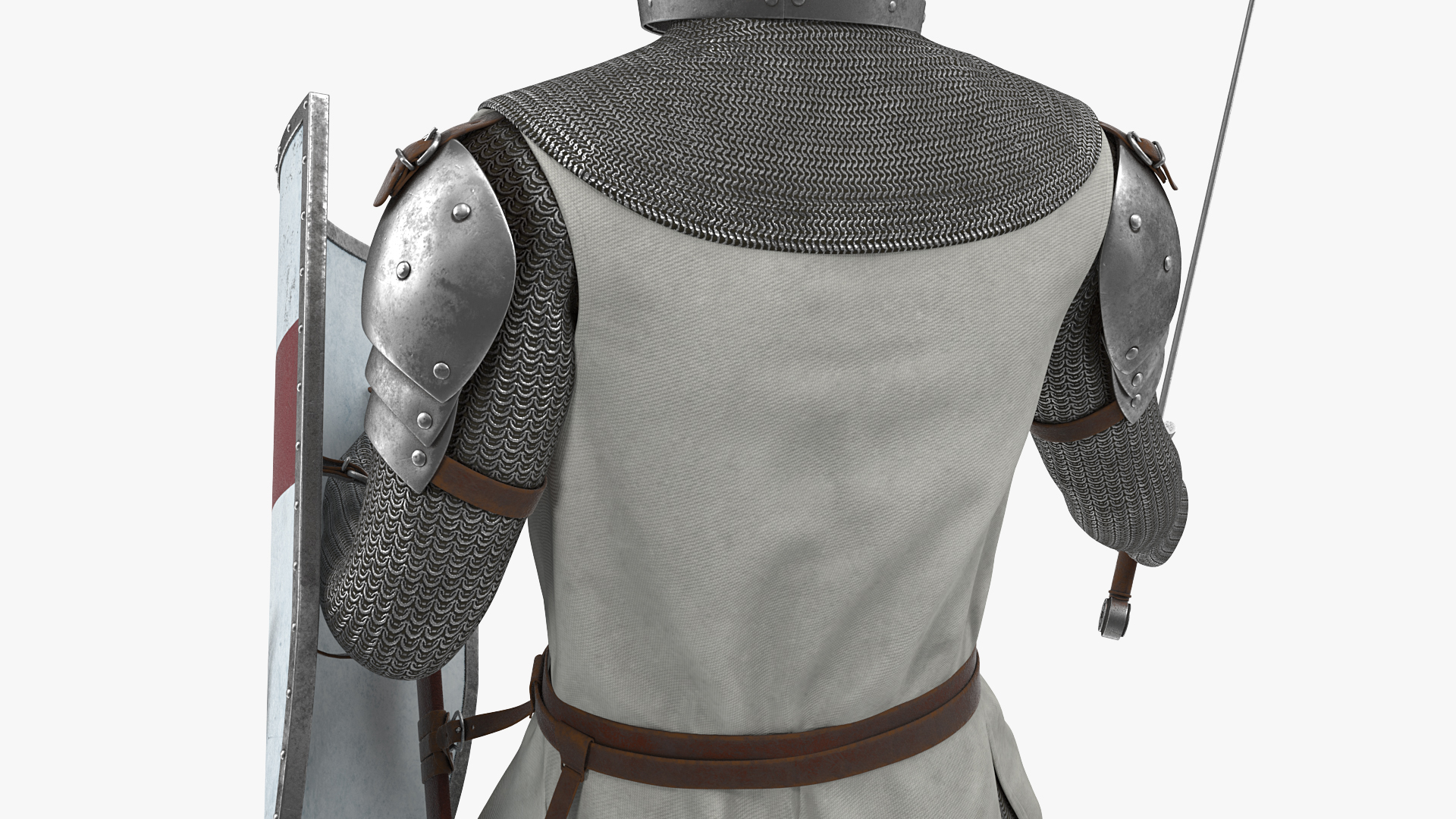 3D model Crusader Knight Templar Attack Pose