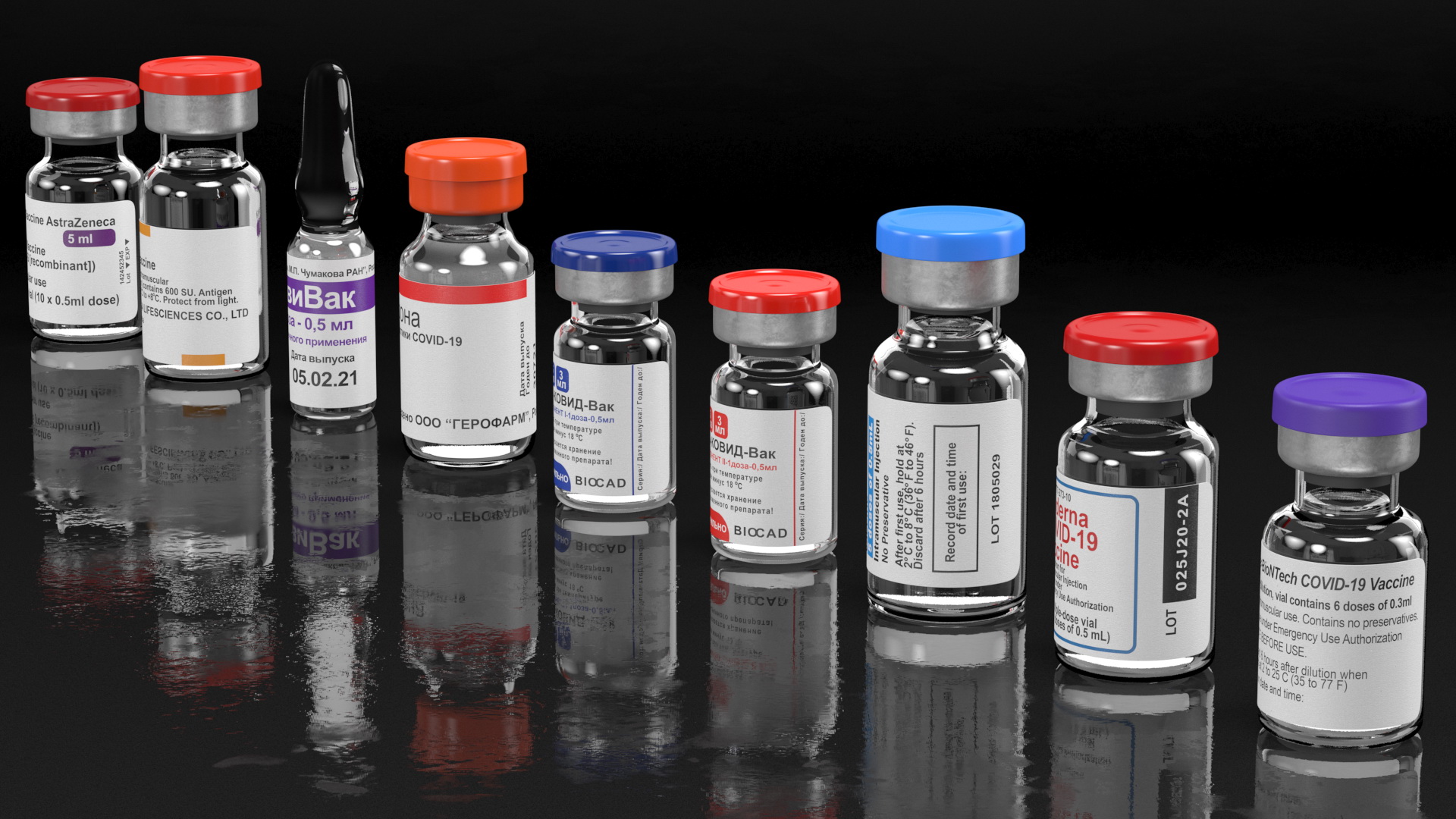 3D model Covid19 Vaccines Set