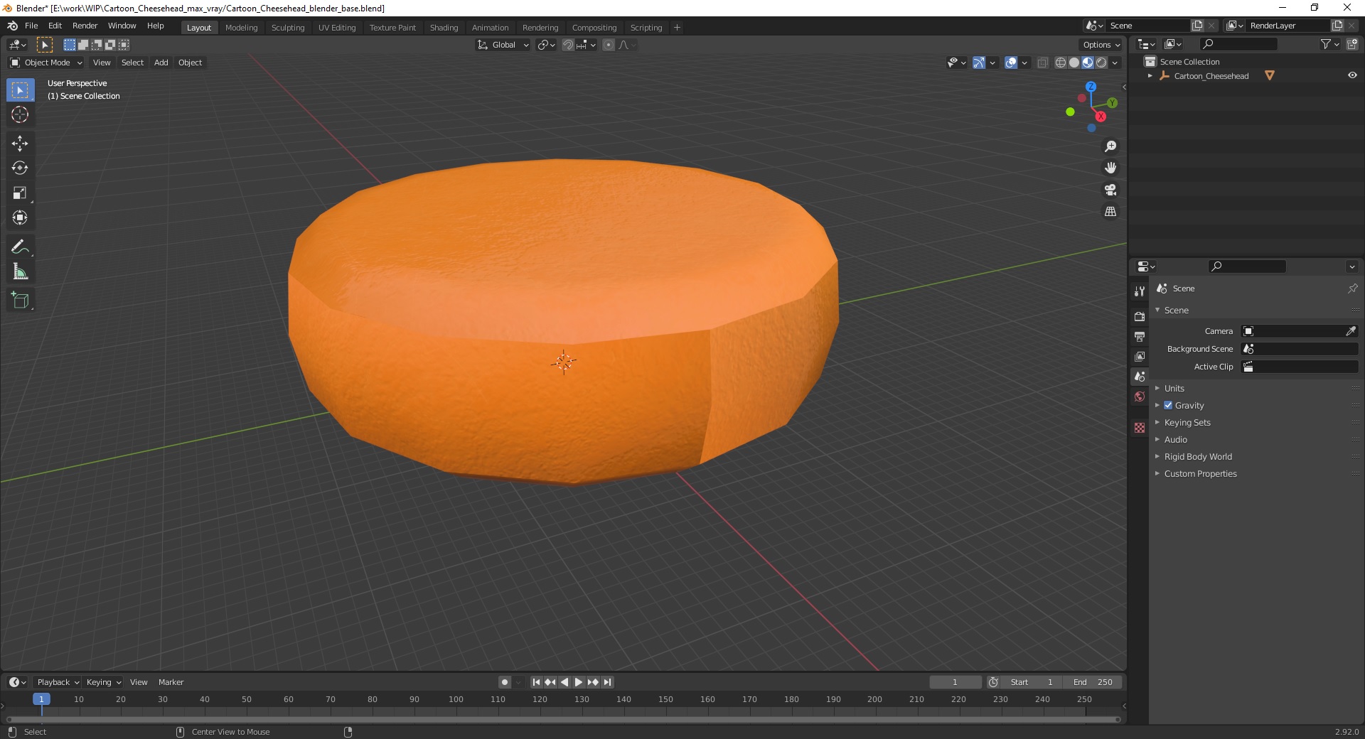 3D Cartoon Cheesehead model