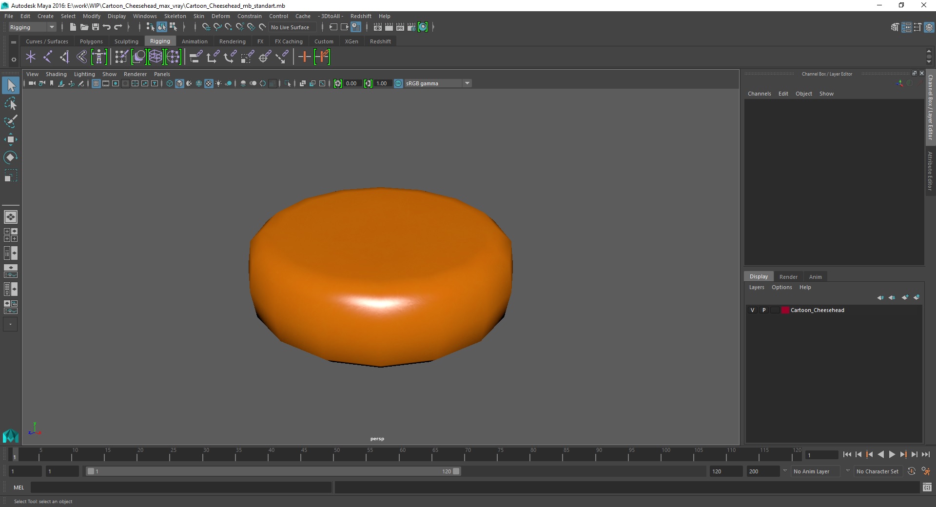 3D Cartoon Cheesehead model