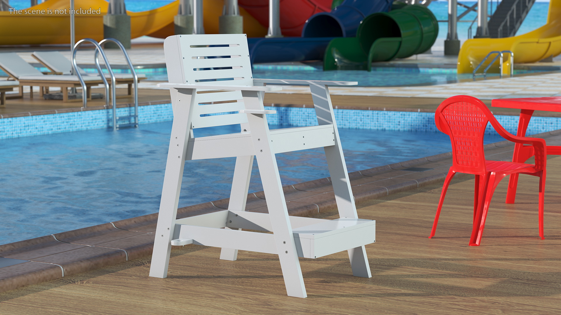 3D Lifeguard Chair 30 inch model