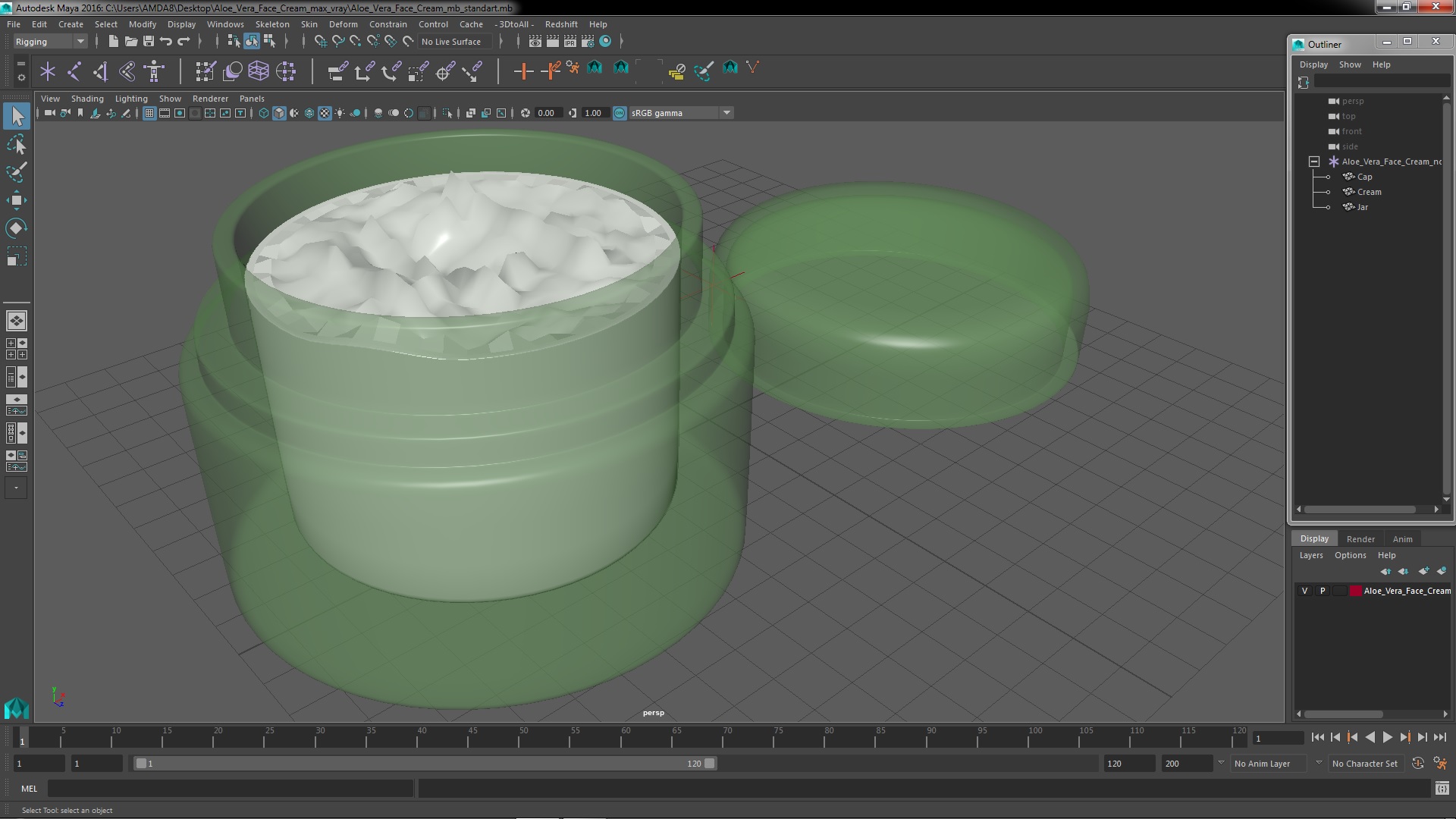 3D model Aloe Vera Face Cream