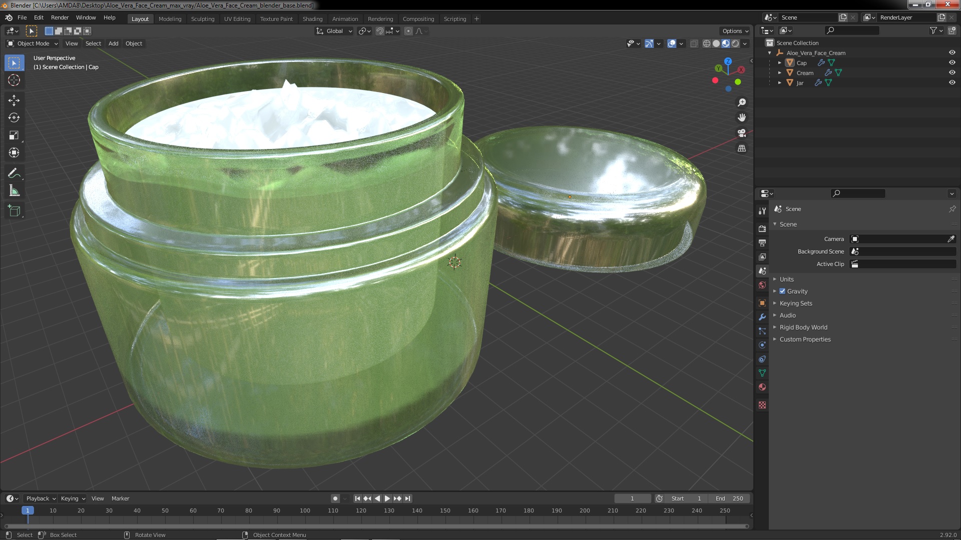 3D model Aloe Vera Face Cream