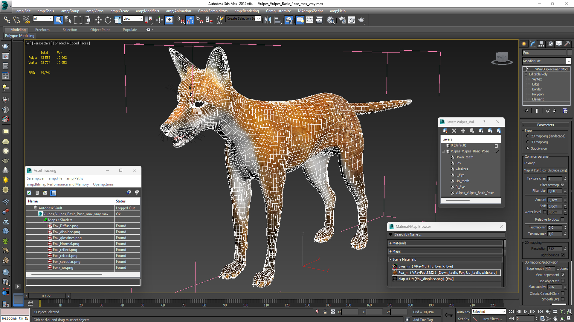 Vulpes Vulpes Basic Pose 3D model