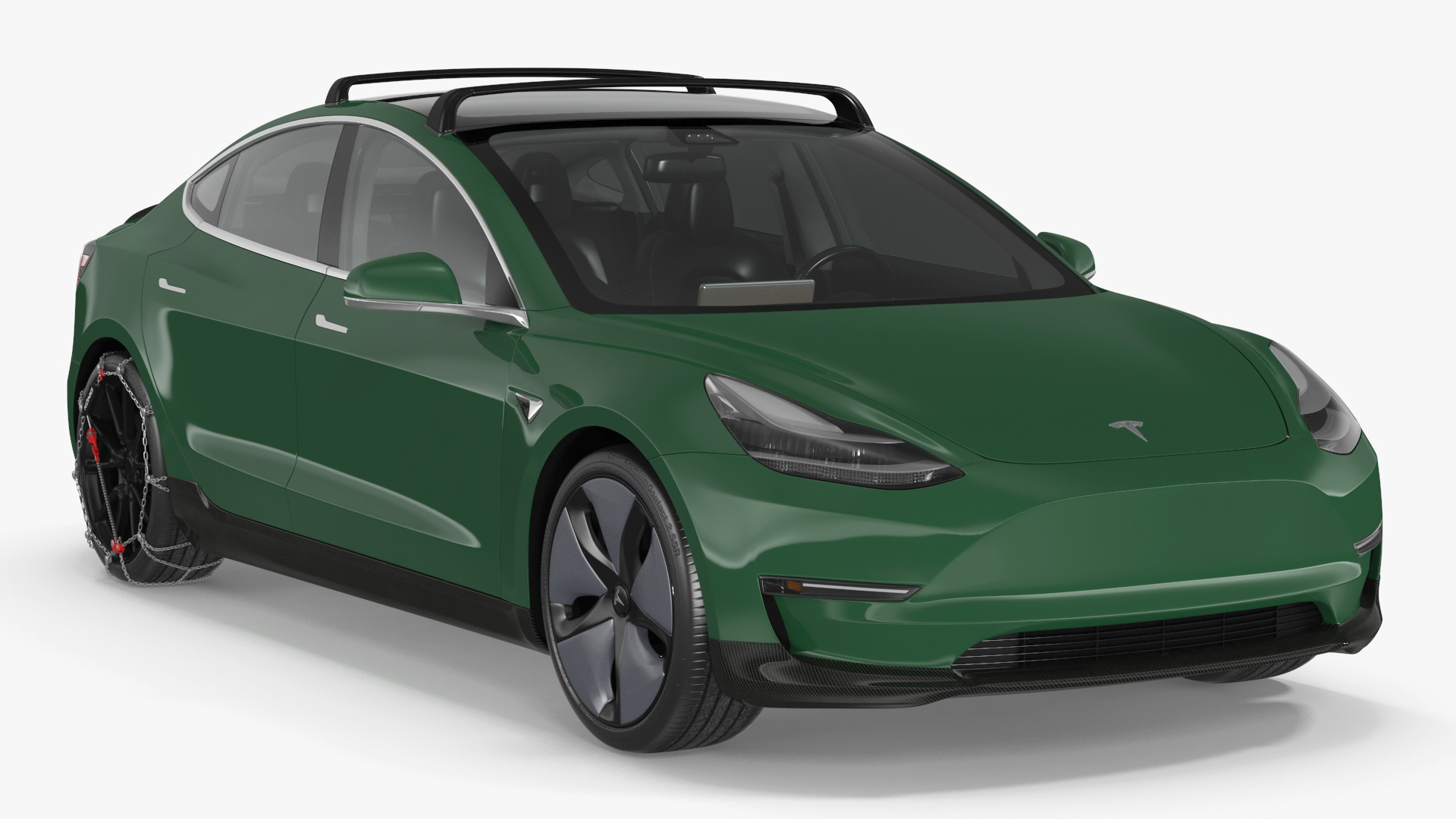 3D model Tesla Model 3 with Wheel and Roof Accessories