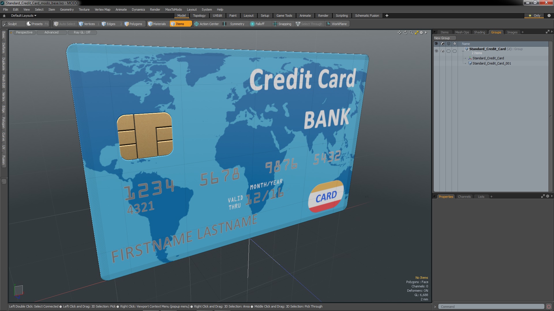 3D model Standard Credit Card