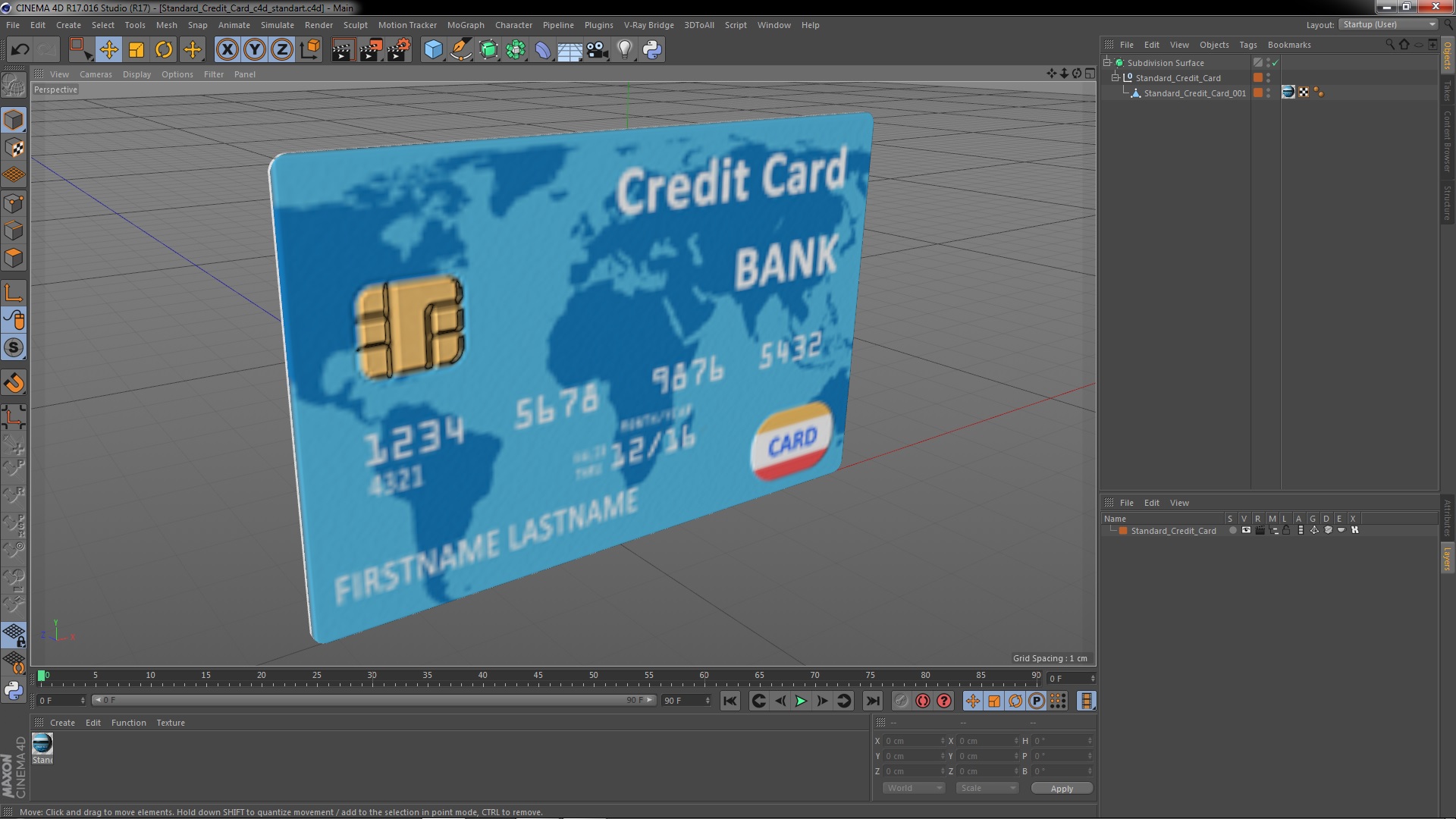 3D model Standard Credit Card