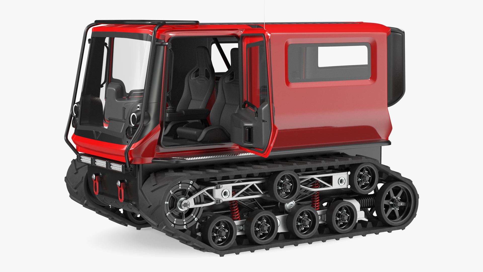 3D model Antarctica Exploration Vehicle Red Rigged for Maya