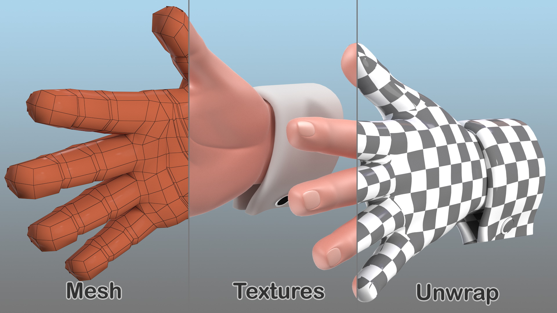 Cartoon Man Hands 3D