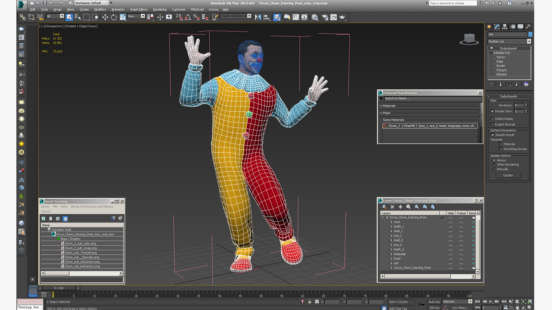 3D model Circus Clown Dancing Pose