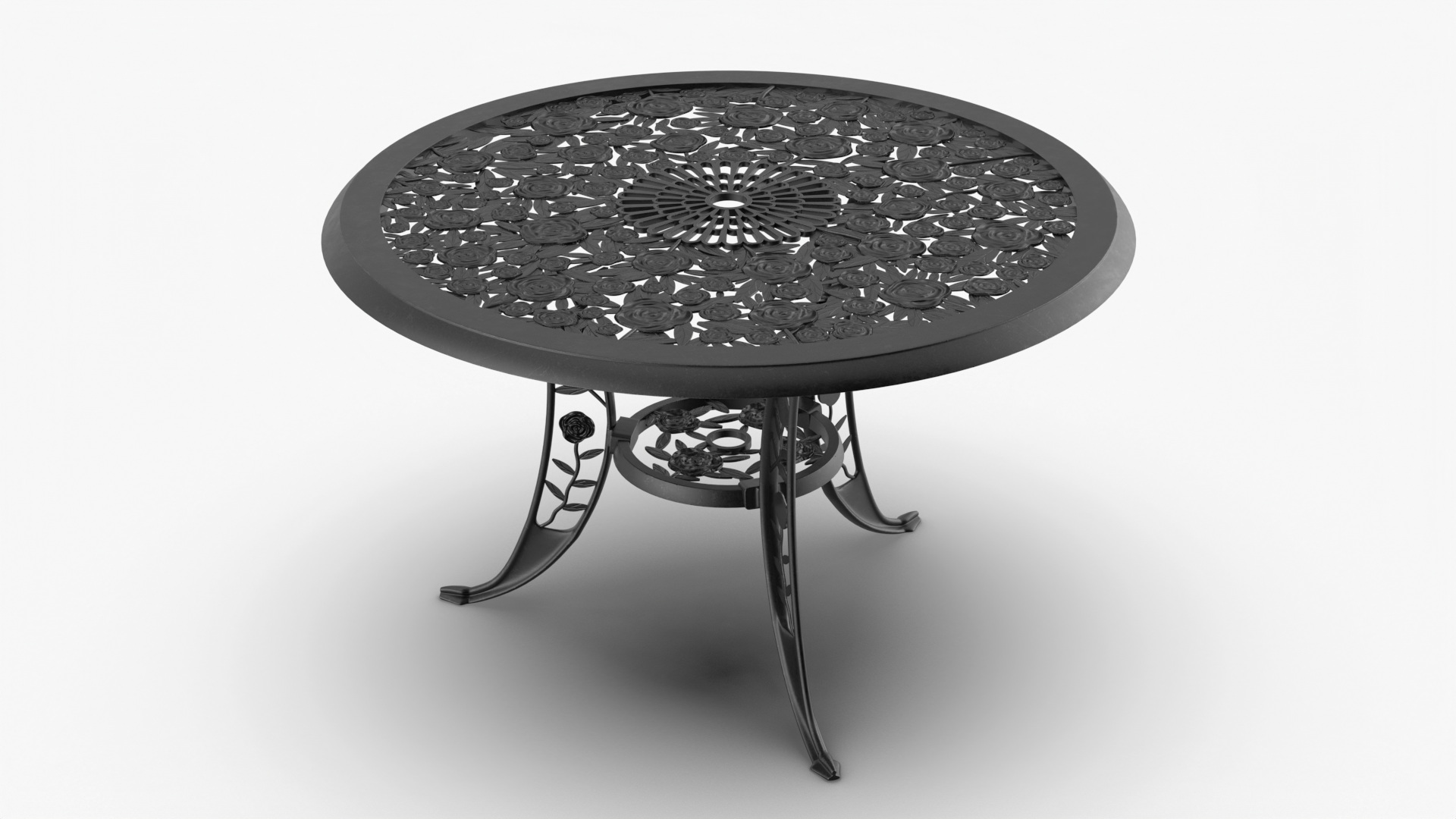 Classic Iron Patio Table 3D model