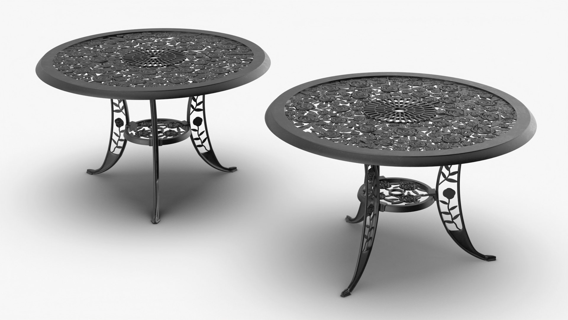 Classic Iron Patio Table 3D model