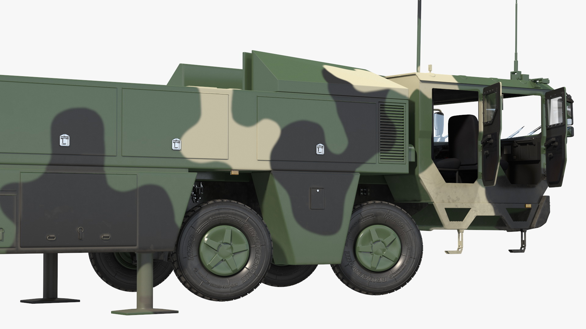 DF-17 Missile on Road Mobile Vehicle Rigged for Cinema 4D 3D