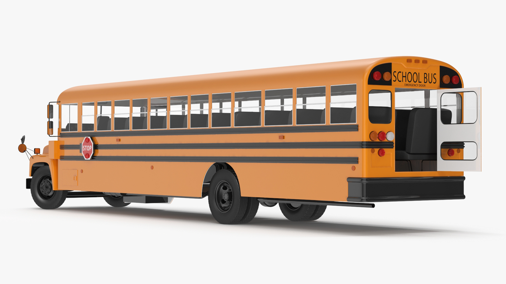 3D Old School Bus Rigged