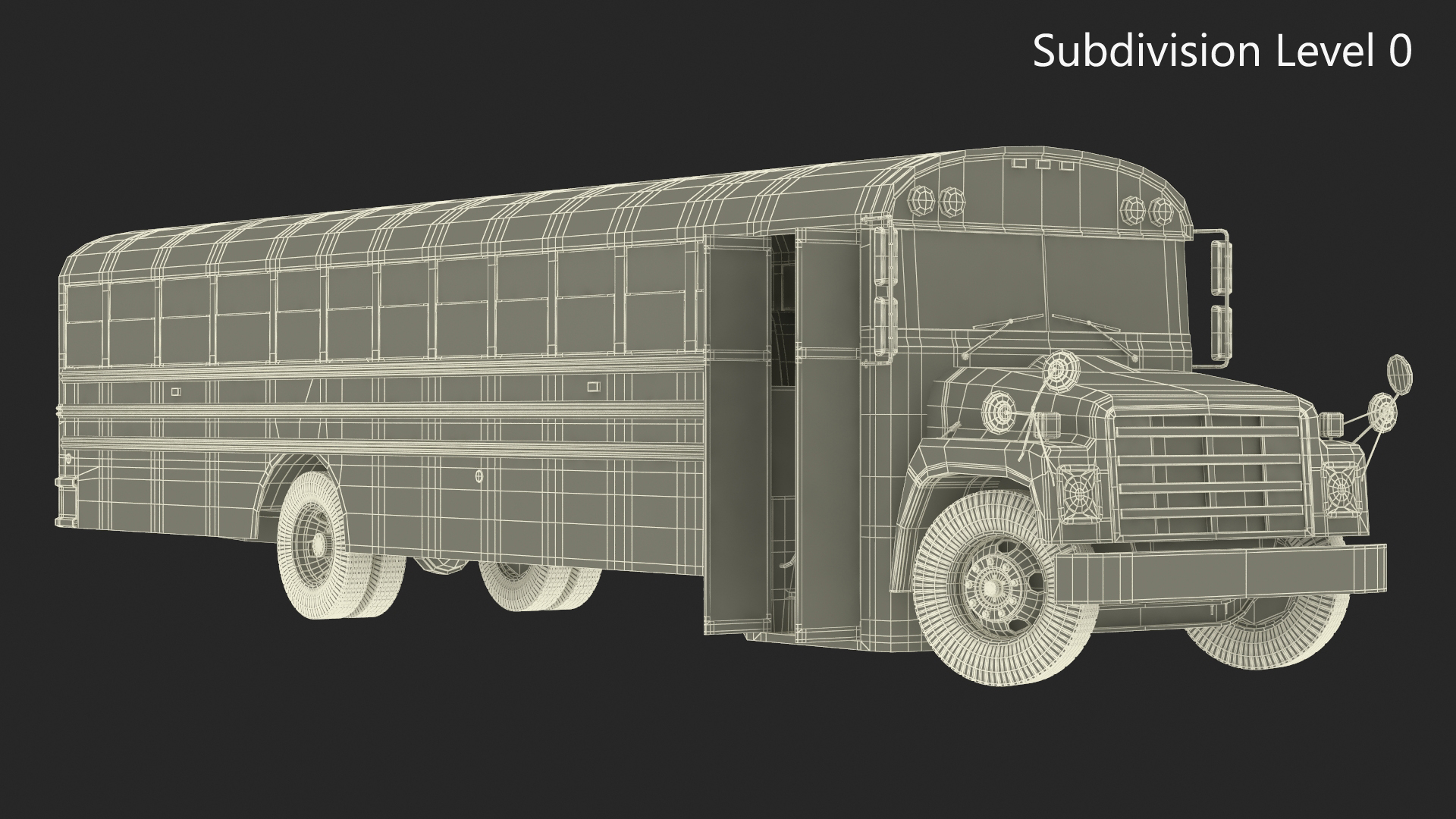 3D Old School Bus Rigged