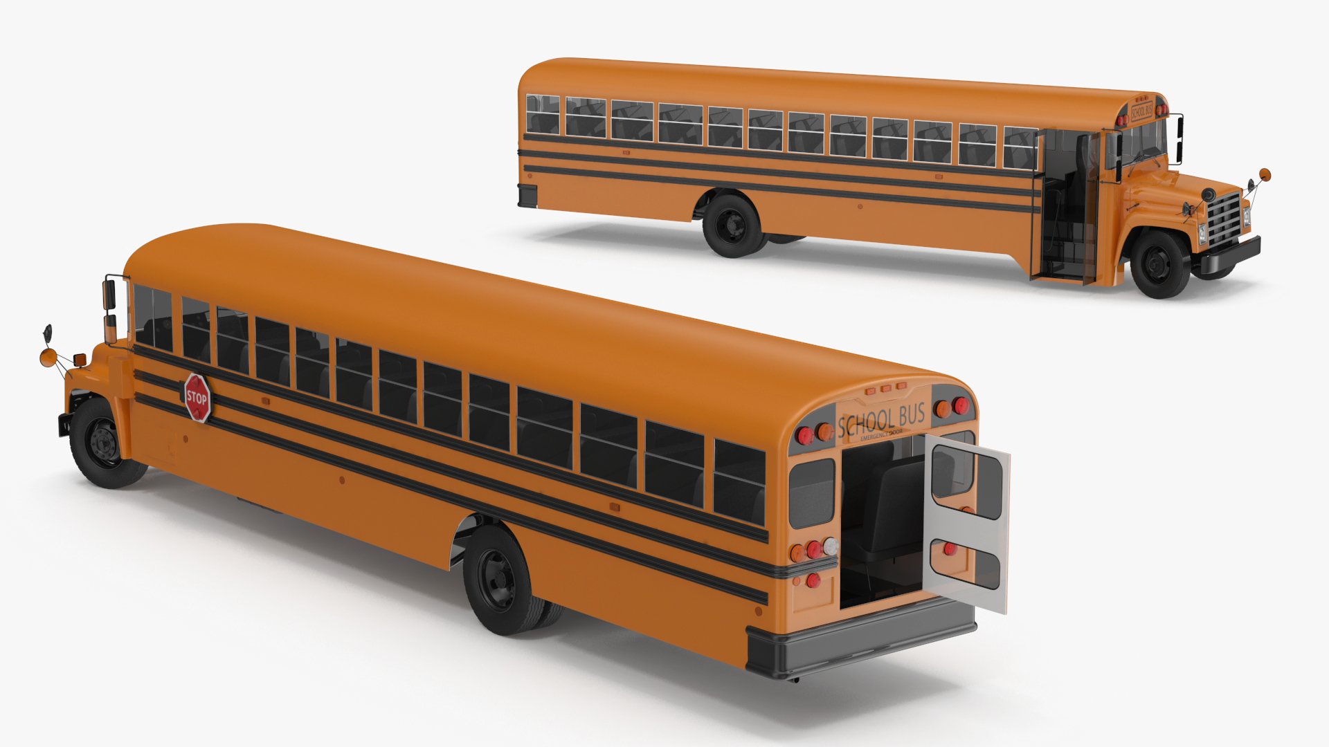 3D Old School Bus Rigged