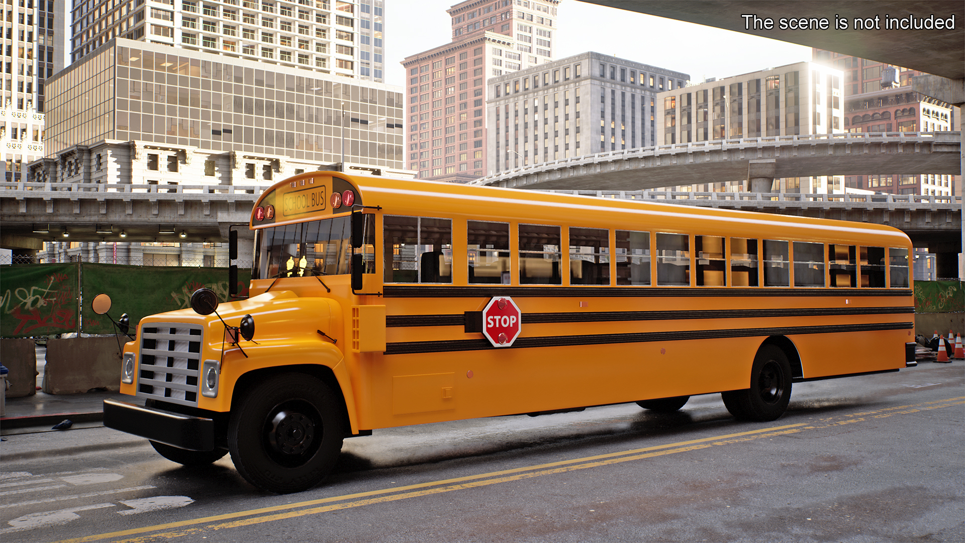 3D Old School Bus Rigged