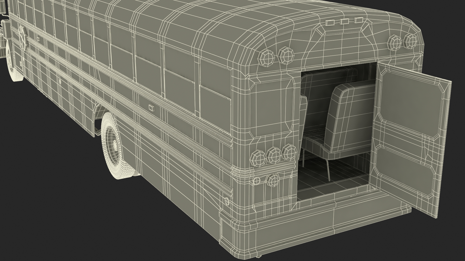 3D Old School Bus Rigged