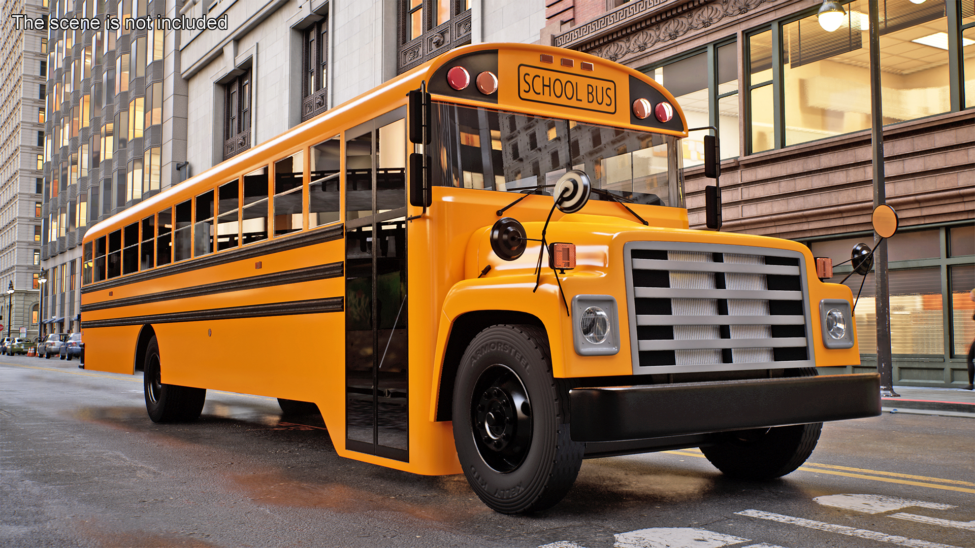 3D Old School Bus Rigged