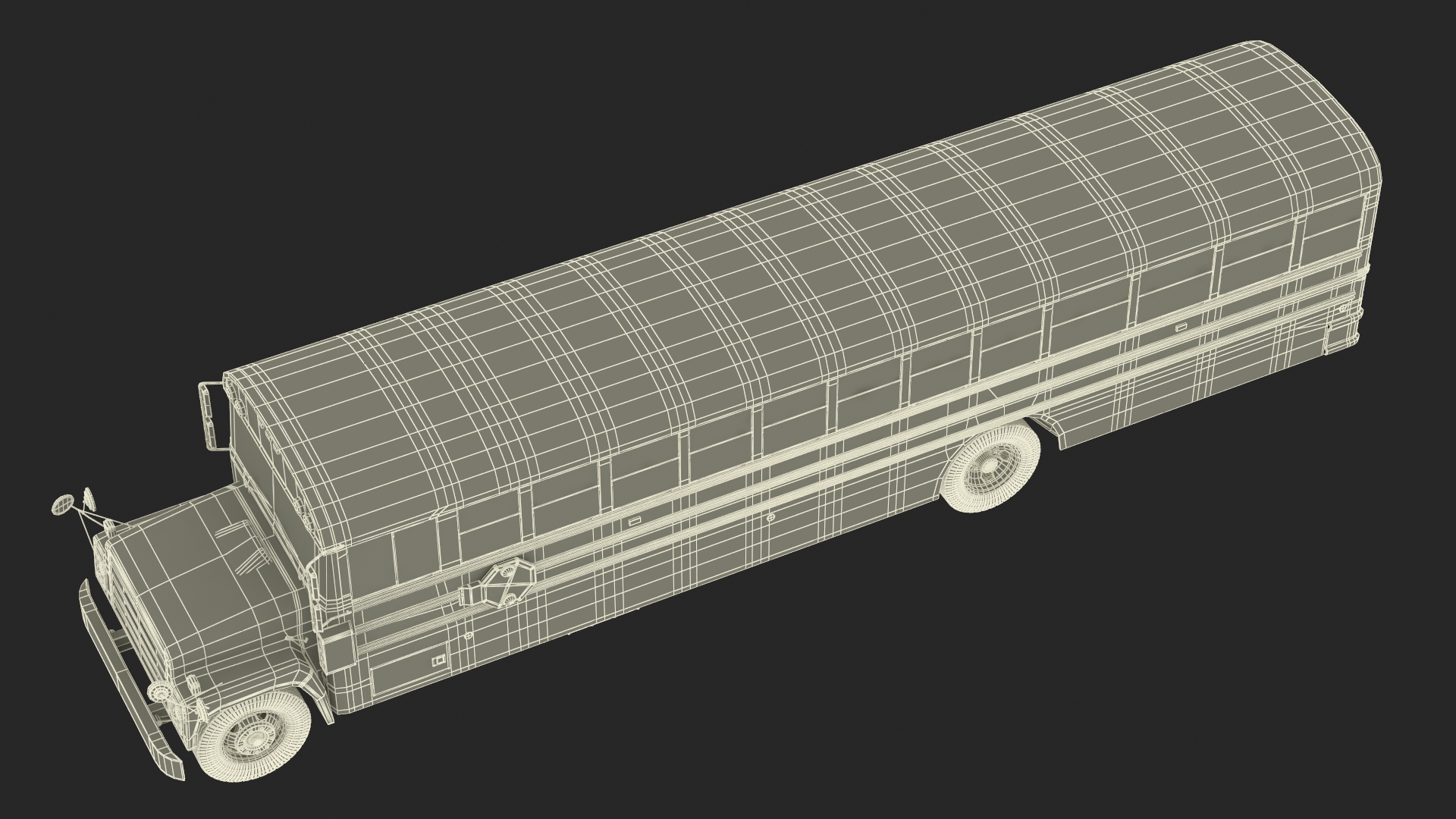 3D Old School Bus Rigged