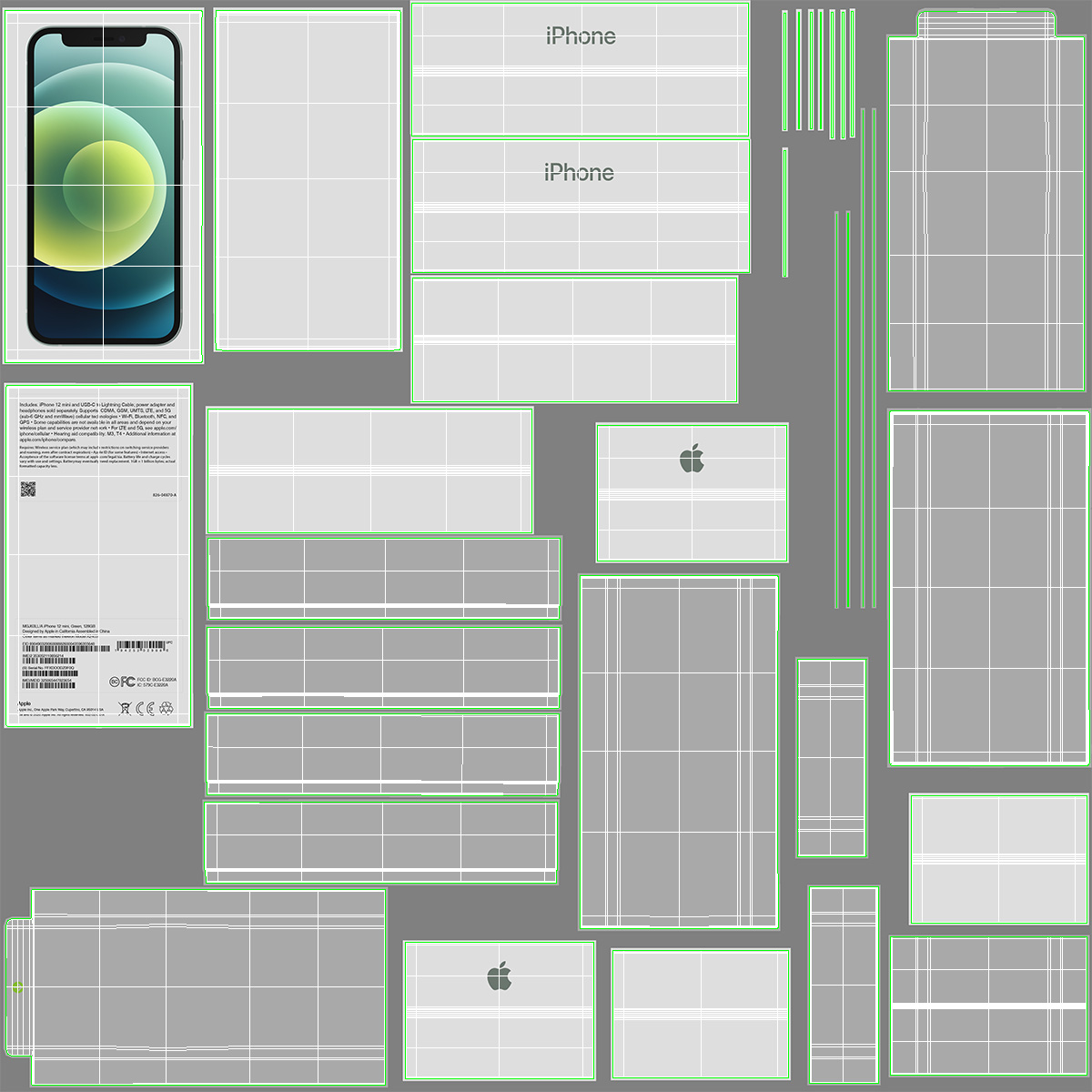 iPhone 12 mini Box Green 3D model