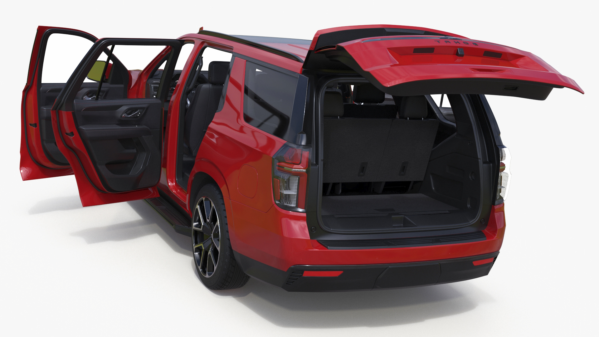 Red SUV Chevrolet Tahoe 2024 Simplified 3D model