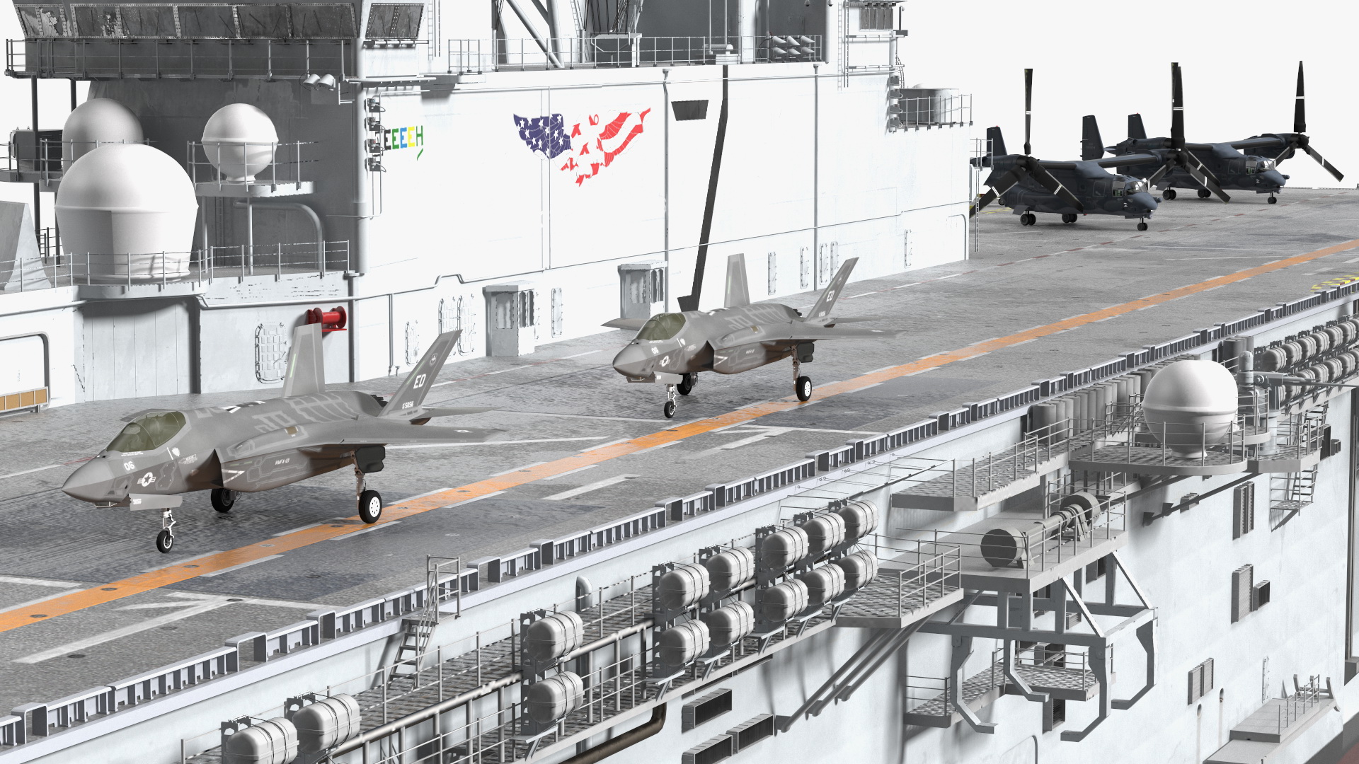 USS Tripoli LHA 7 with Aircrafts 3D