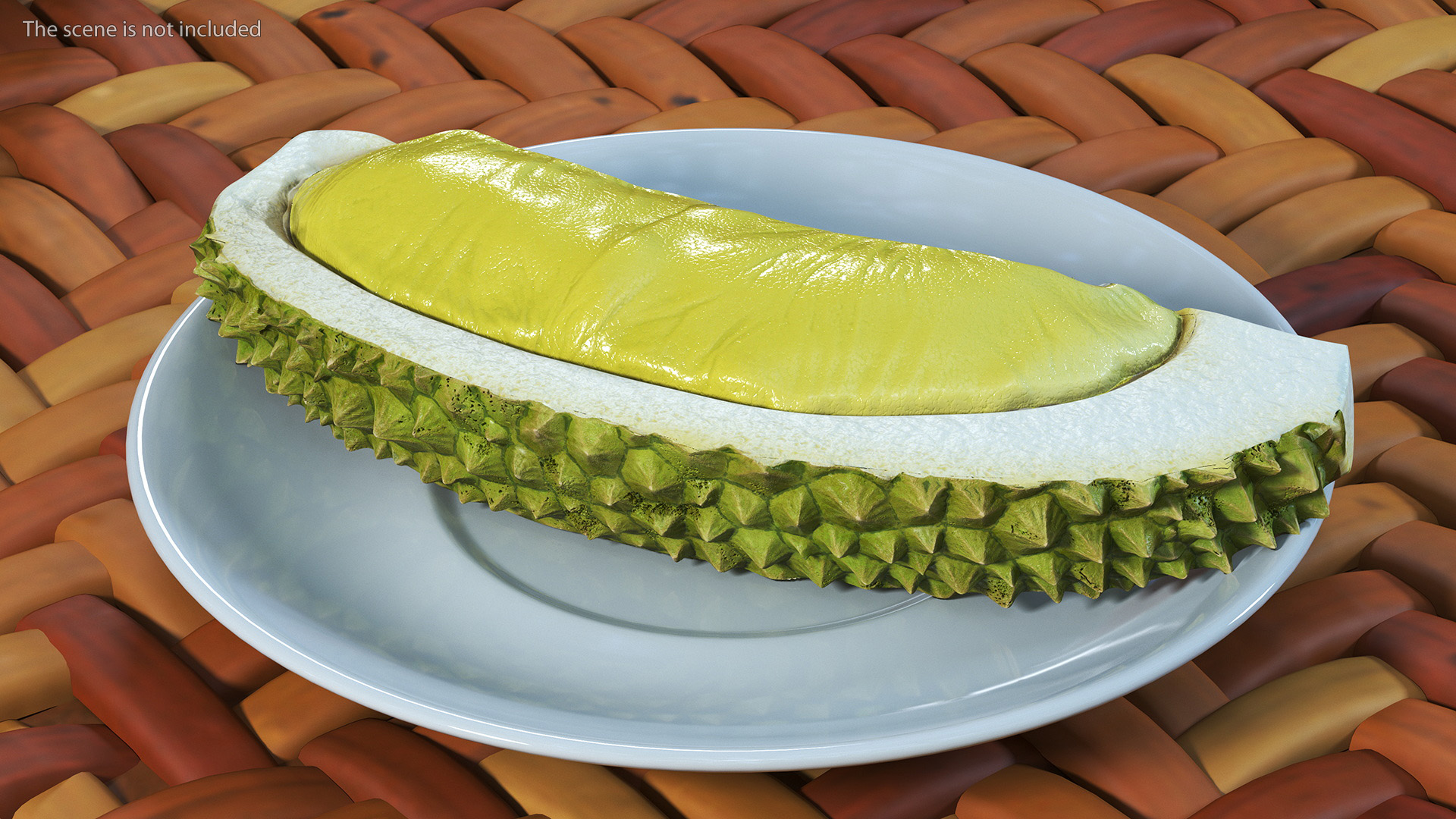 3D model Fresh Riped Durian Fruit Slice