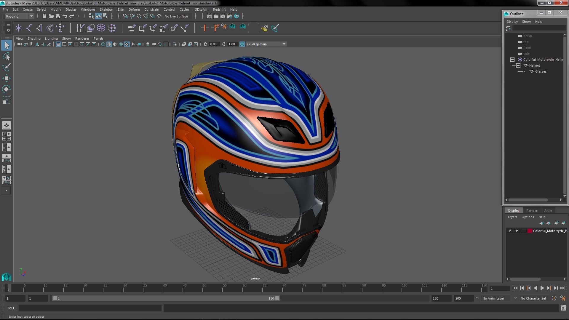 3D Colorful Motorcycle Helmet