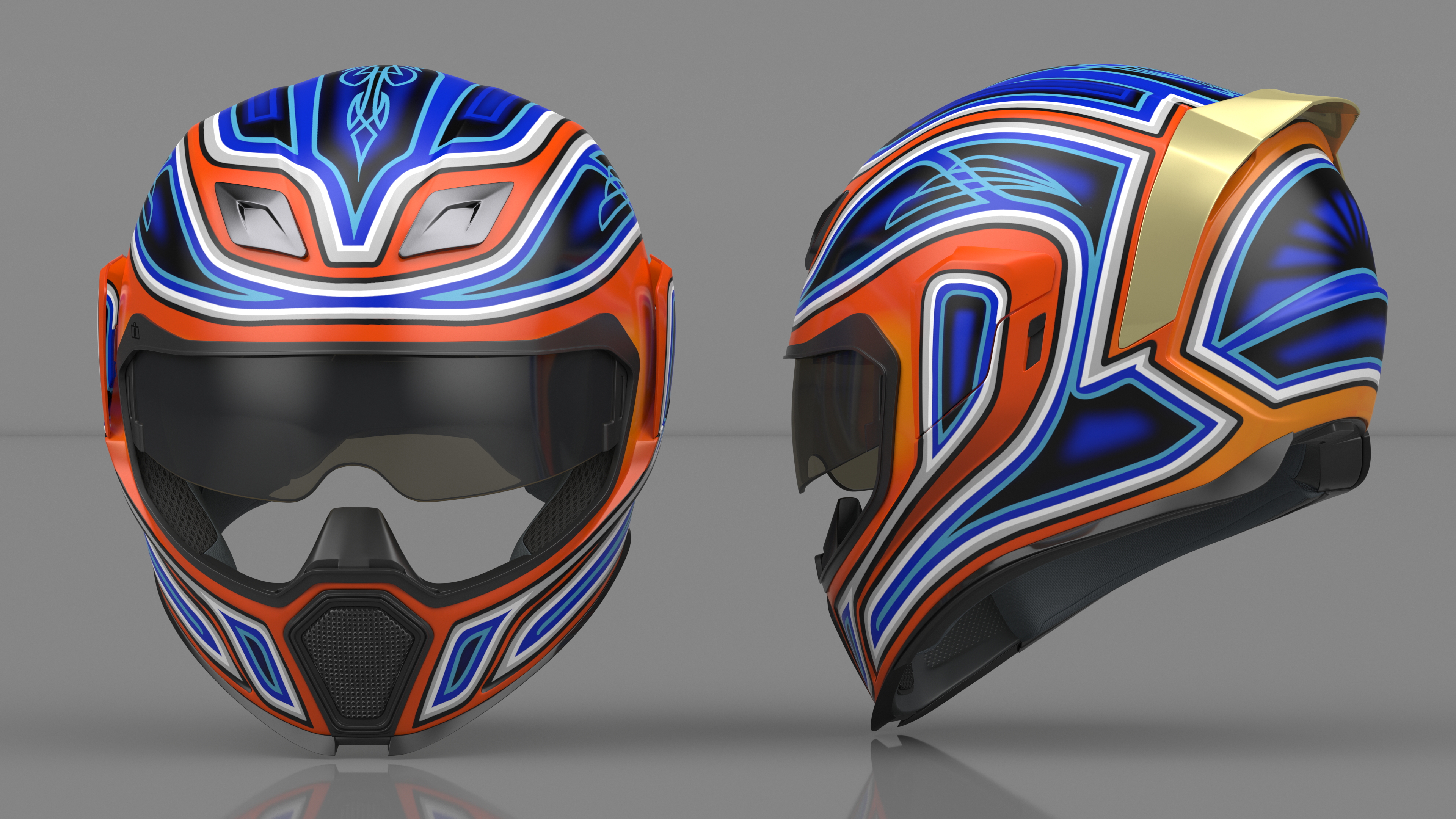 3D Colorful Motorcycle Helmet