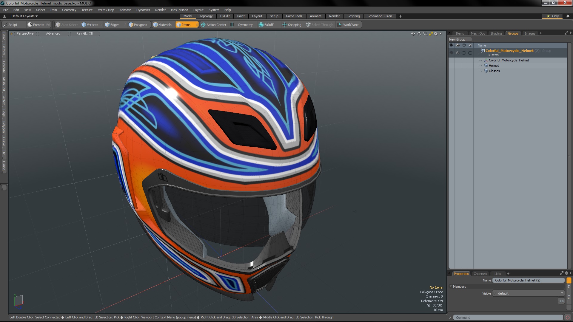 3D Colorful Motorcycle Helmet