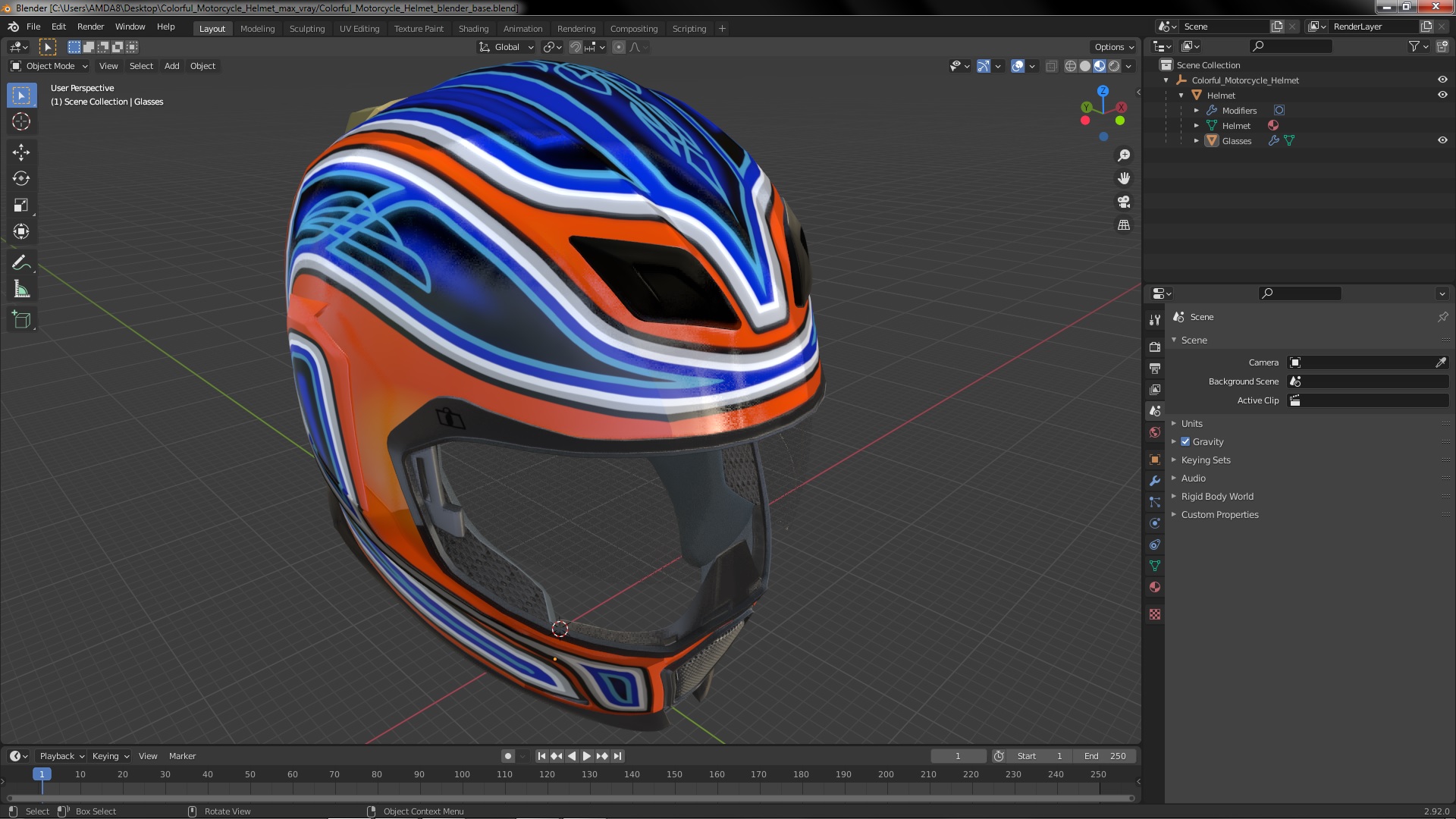 3D Colorful Motorcycle Helmet