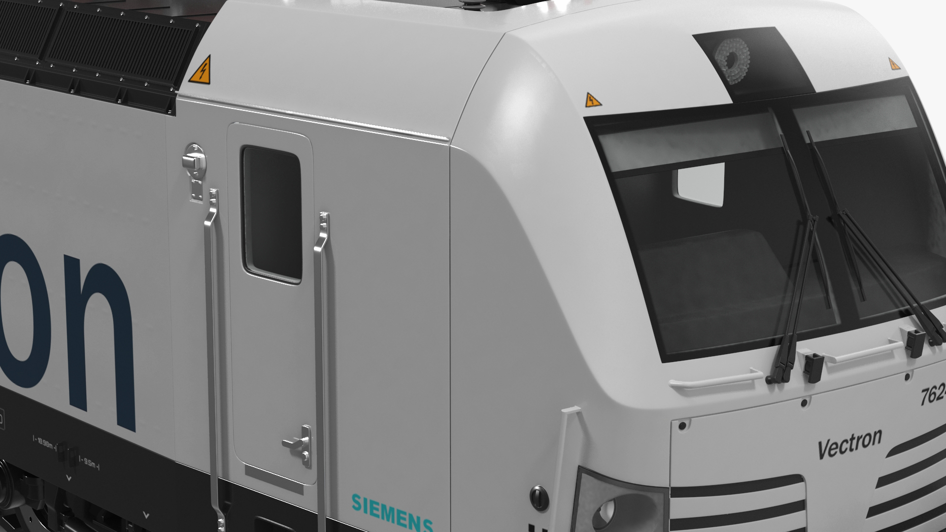 3D Siemens Vectron Locomotive White Rigged for Cinema 4D model