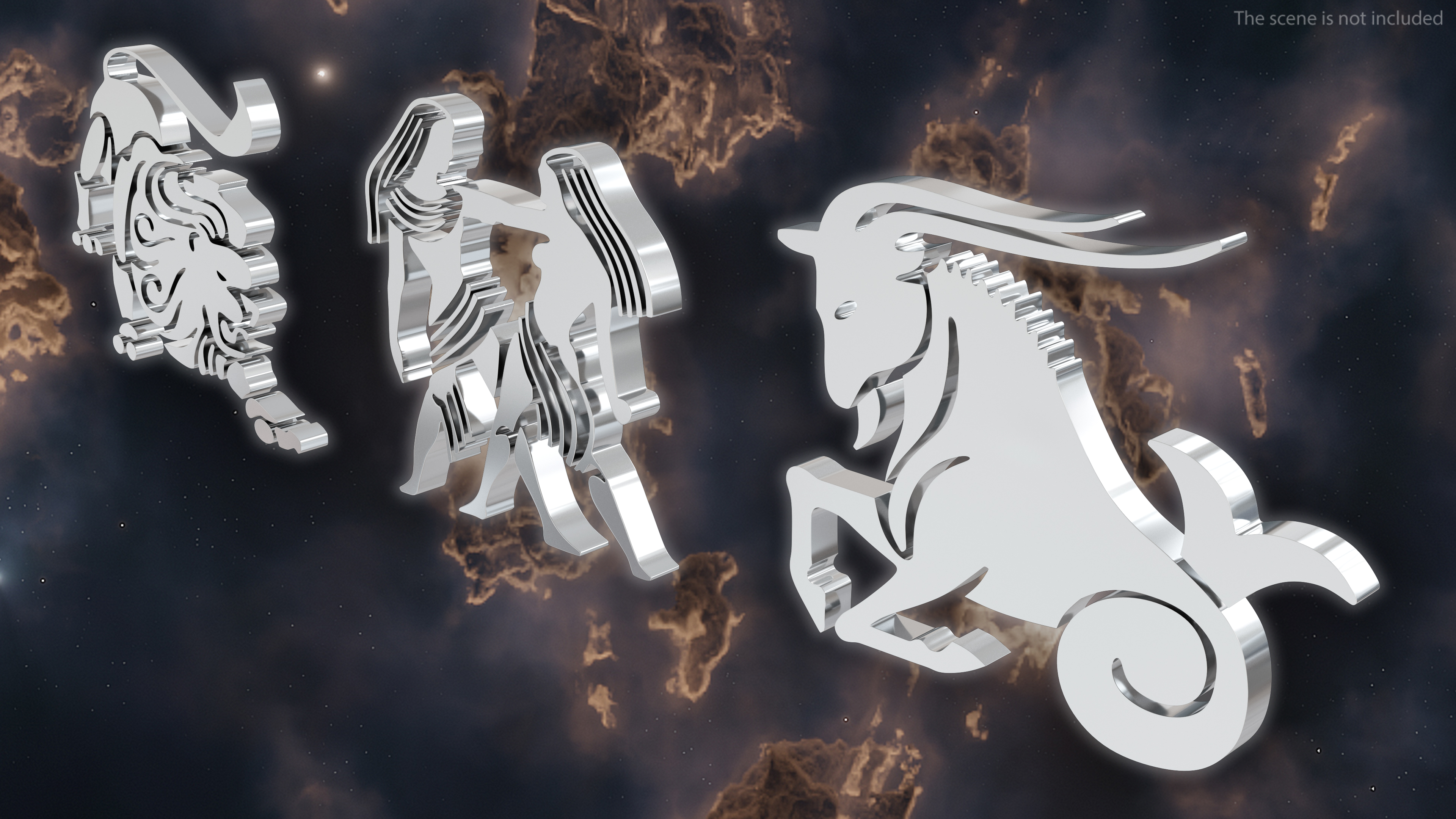 3D model Astrological Signs Chrome