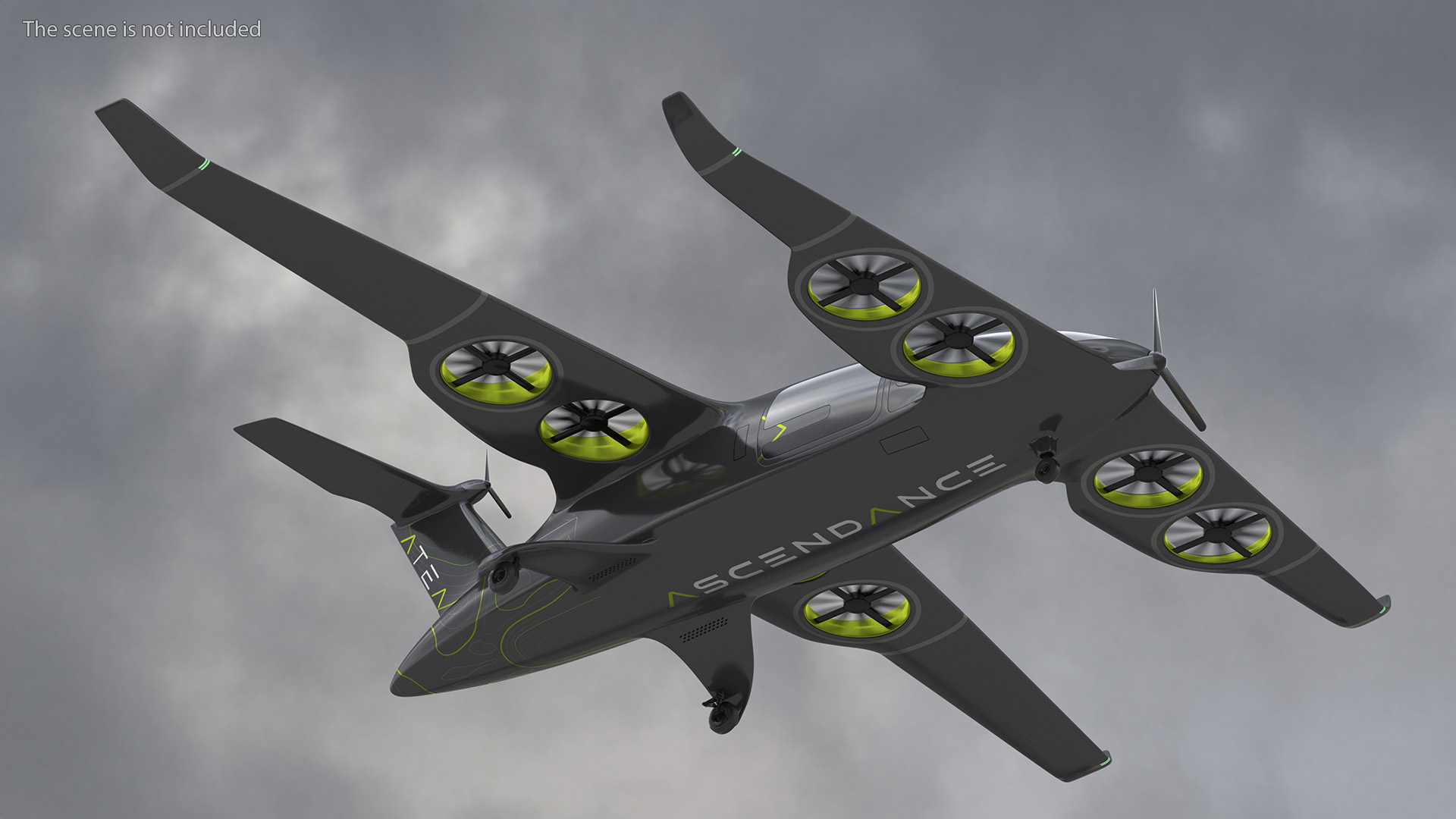 3D Atea eVTOL Black