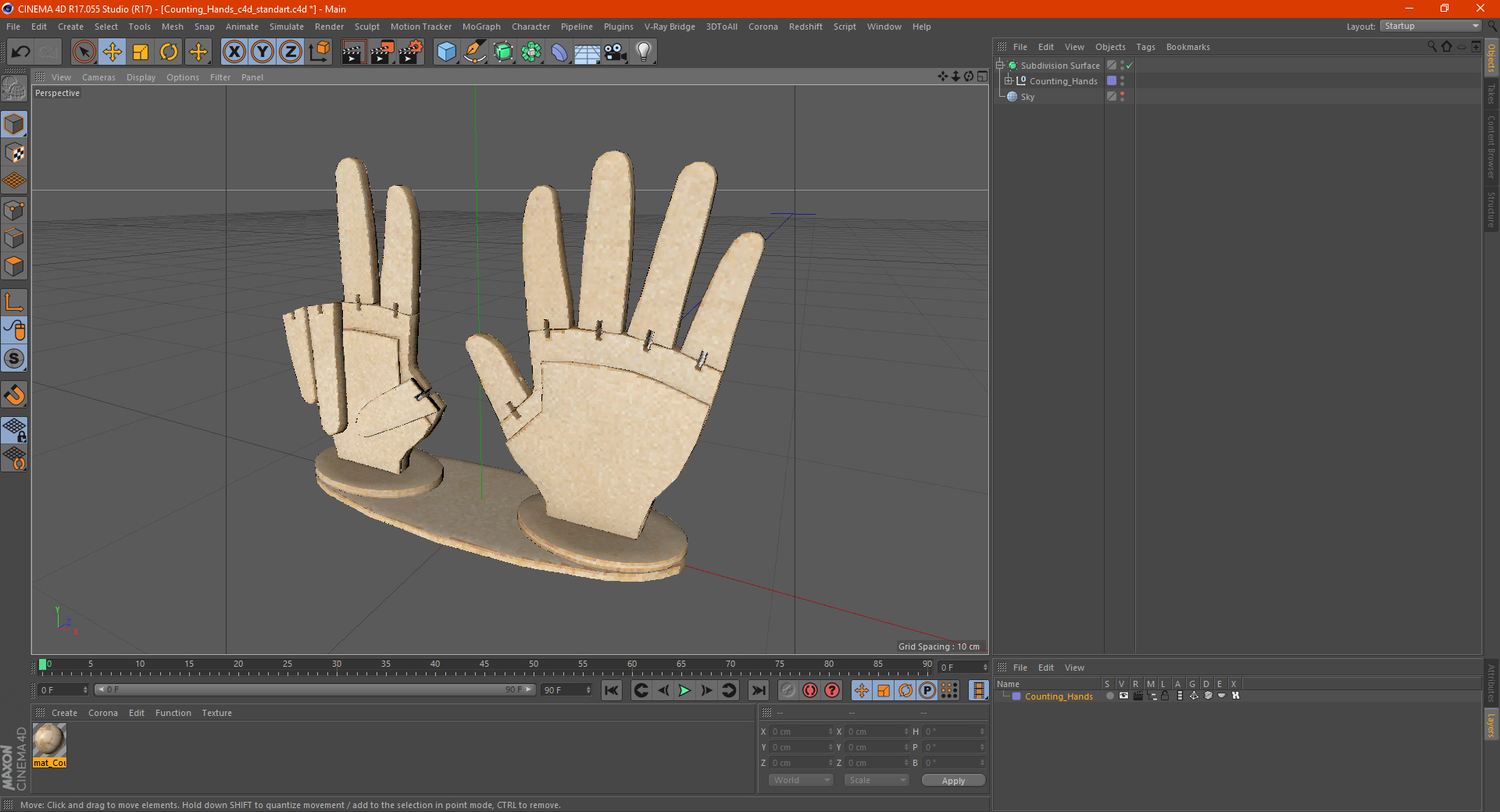 Counting Hands 3D model