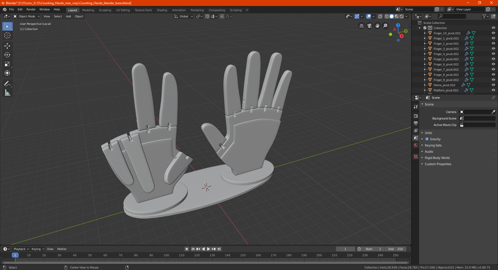 Counting Hands 3D model