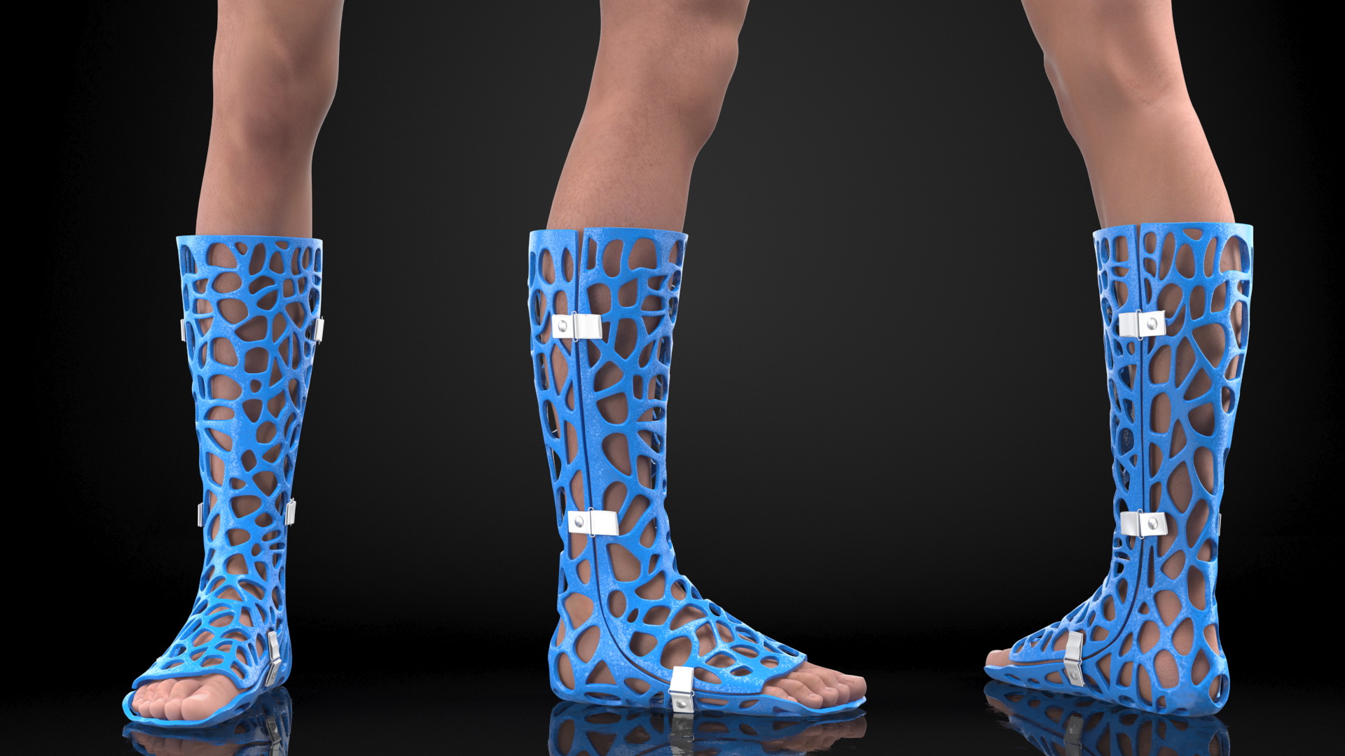 3D 3D-Printed Orthopedic Cast On Leg model