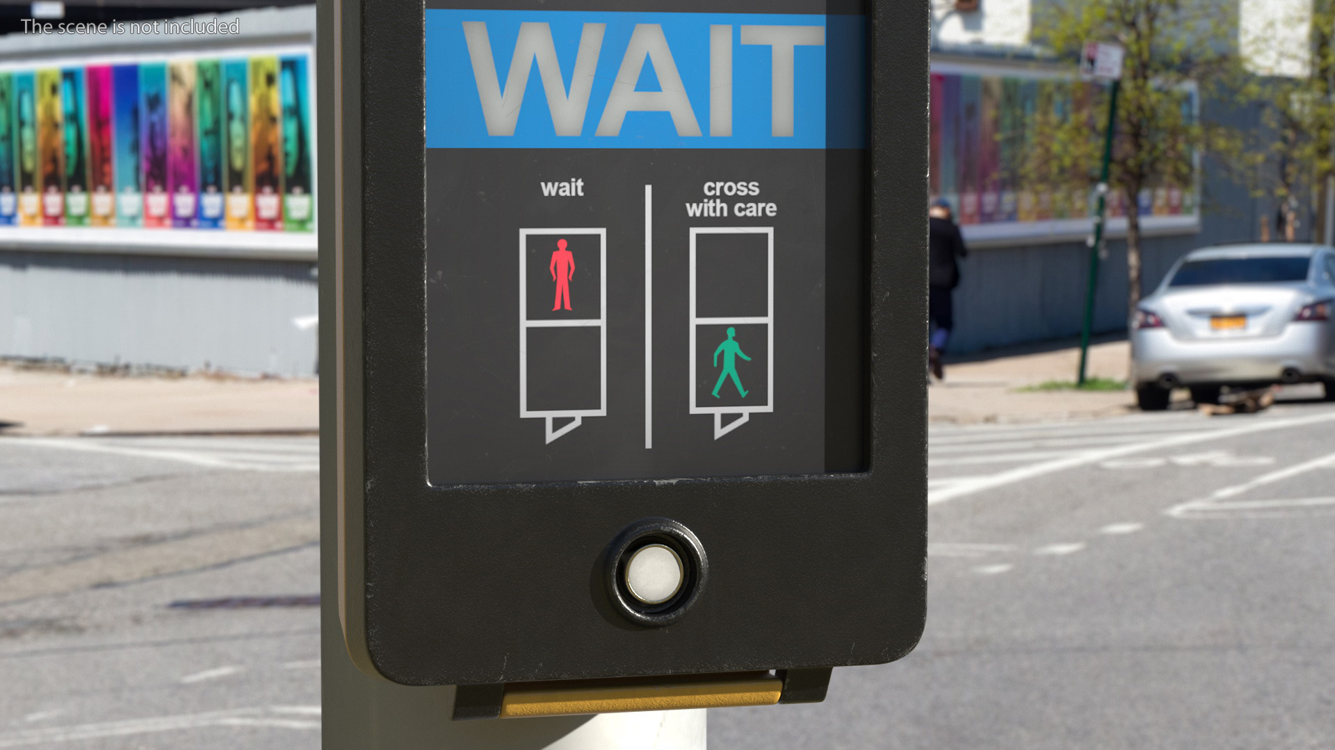 3D London pedestrian crosswalk button Off model